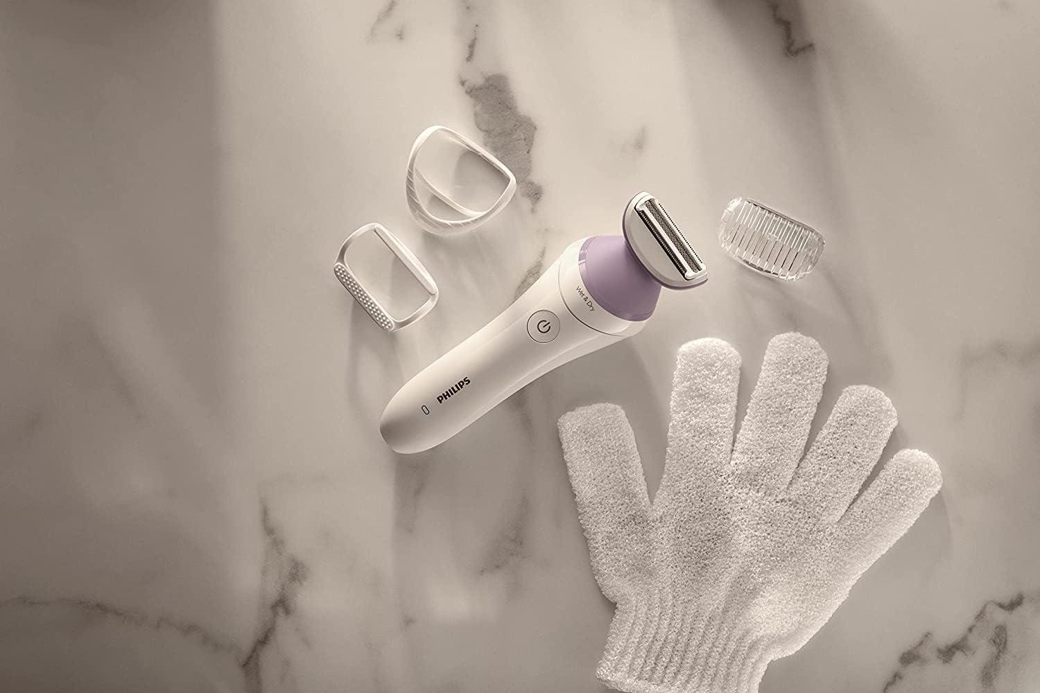 Philips Beauty Lady Electric Shaver Series 6000, Cordless with 4 Accessories, BRL136/00, White - Image 14