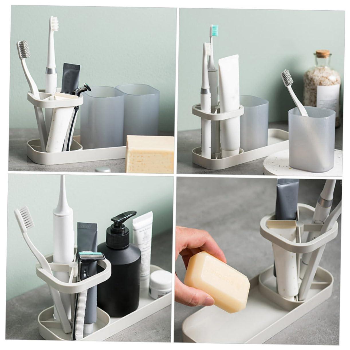 LIFKOME 1pc Storage Rack for Bathroom Supplies Toothbrush and Toiletry Holder Wash Cup Stand Easy to Clean and Store for Dorms and Hotels - Image 7