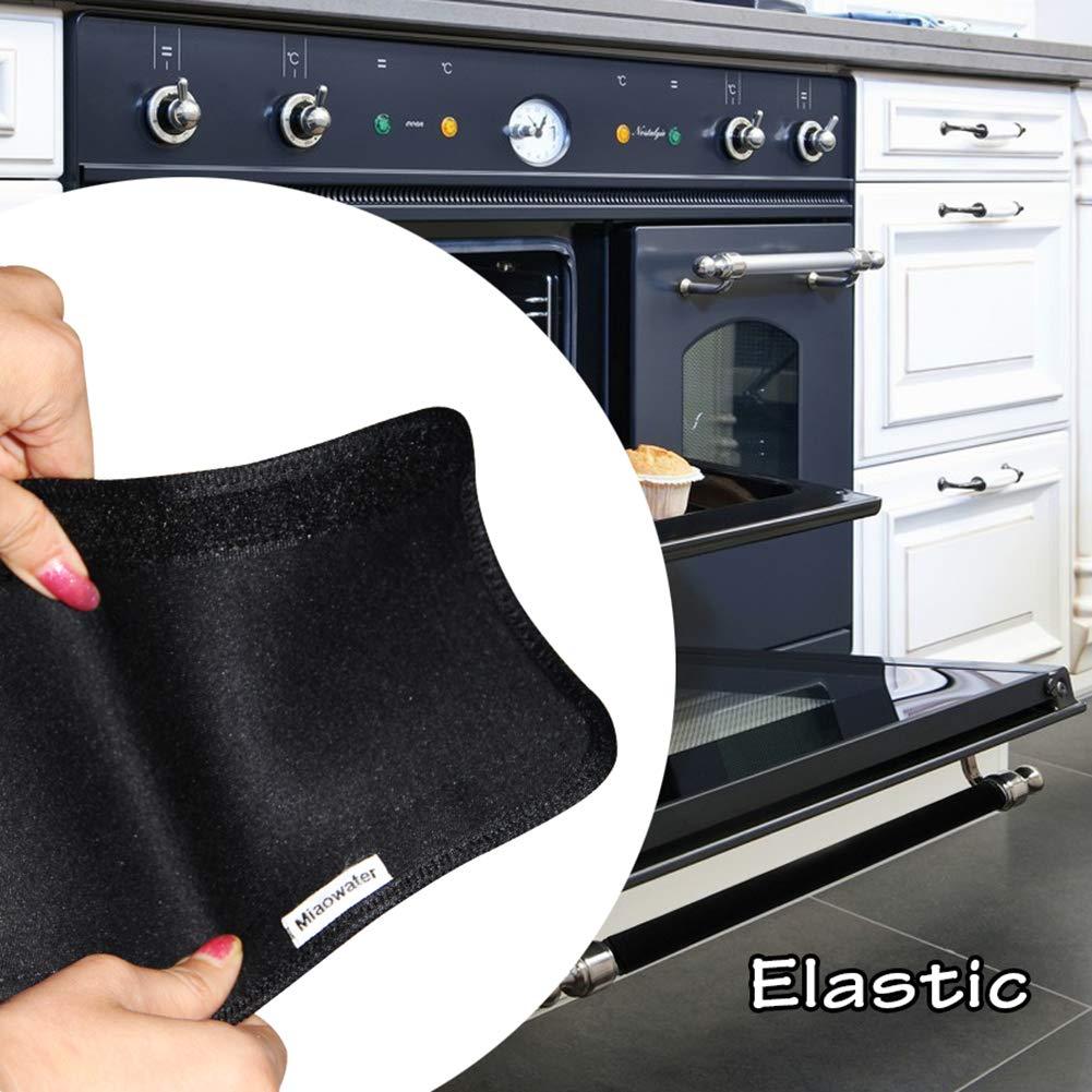 Miaowater 4 PCS Refrigerator Door Handle Covers Kitchen Appliance Decor Handles Anti-Skid Anti-Static Protector Fridge, Dishwasher Oven Keep Off Fingerprints,Food Stains (Black) - Image 2