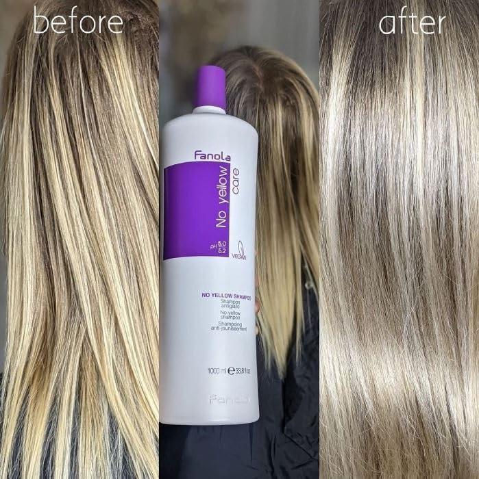 Fanola No Yellow Purple Shampoo - Purple Color Depositing Shampoo for Blondes, Bleached & Grey Hair - Formulated with Violet Pigment to Remove Brassy Tones from Hair (33.8 Fl oz) - Image 4
