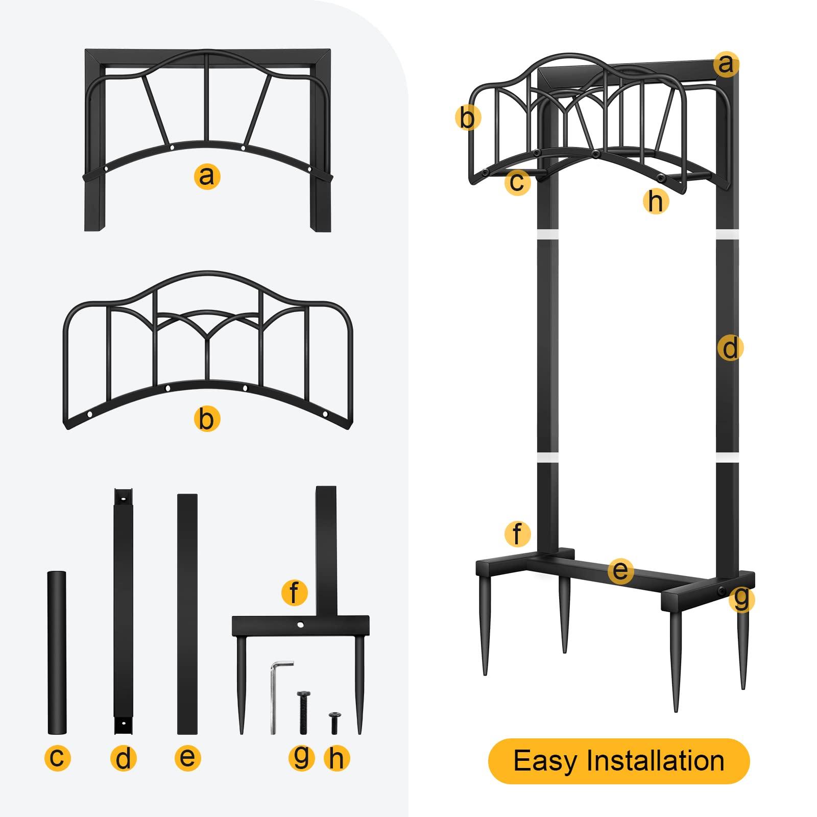 Shomextol Garden Hose Holder -Upgraded Hose Holder Holds 100-feet Hose,Freestanding Heavy Duty Hose Hanger,Sturdy Hose Stand and Hose Storage Rack for Lawn & Yard,Black - Image 6