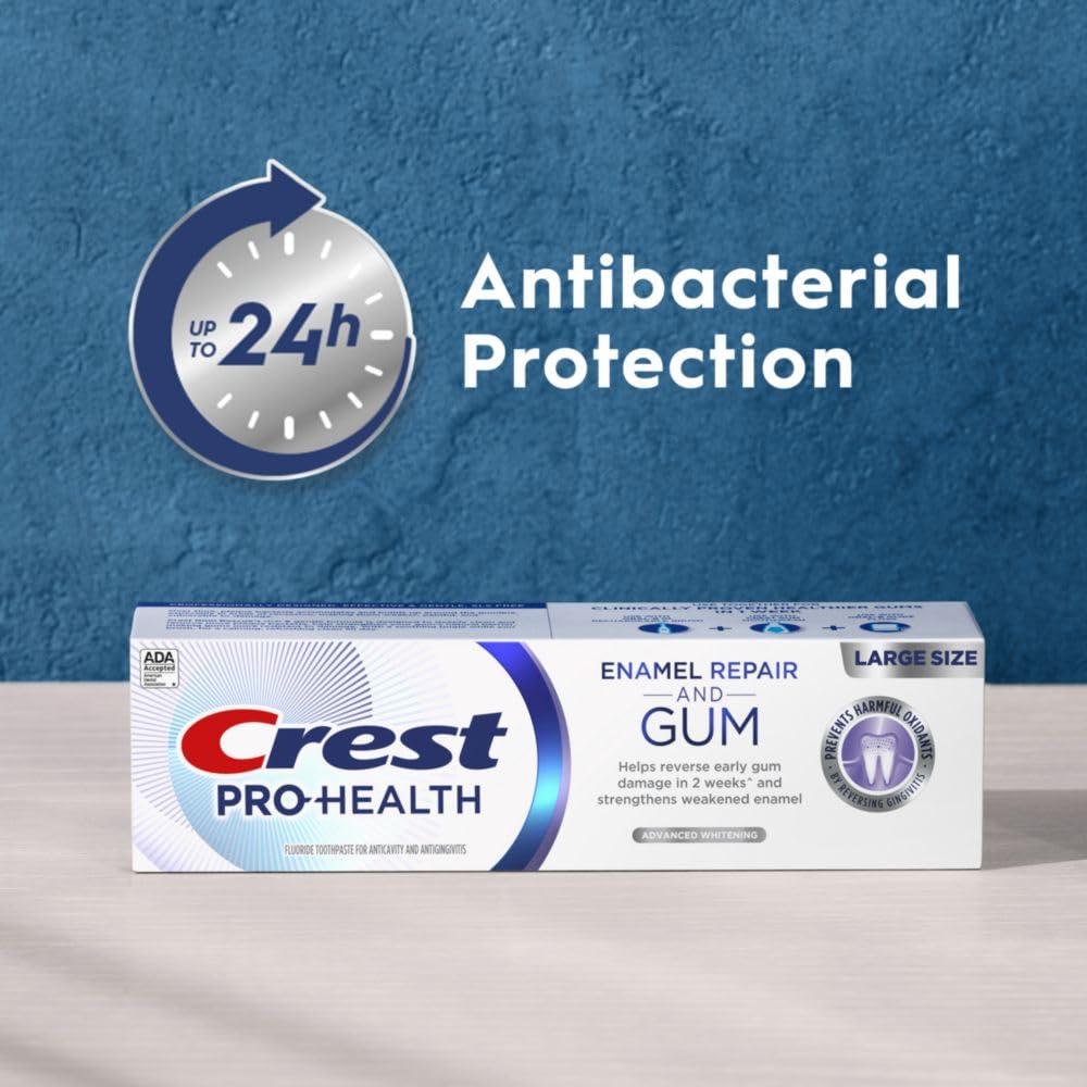 Crest Pro-Health Enamel Repair and Gum Toothpaste 4.8 oz Anticavity, Antibacterial Flouride Toothpaste, Clinically Proven, Gum and Enamel Protection, Advanced Whitening - Image 8