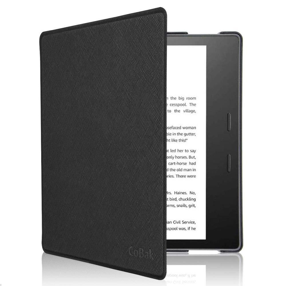 CoBak for Kindle Oasis Case 10th and 9th Generation 7 Inch Premium PU Leather Smart Cover with Auto Sleep Wake Feature for Kindle Oasis, Slim Fit, Black