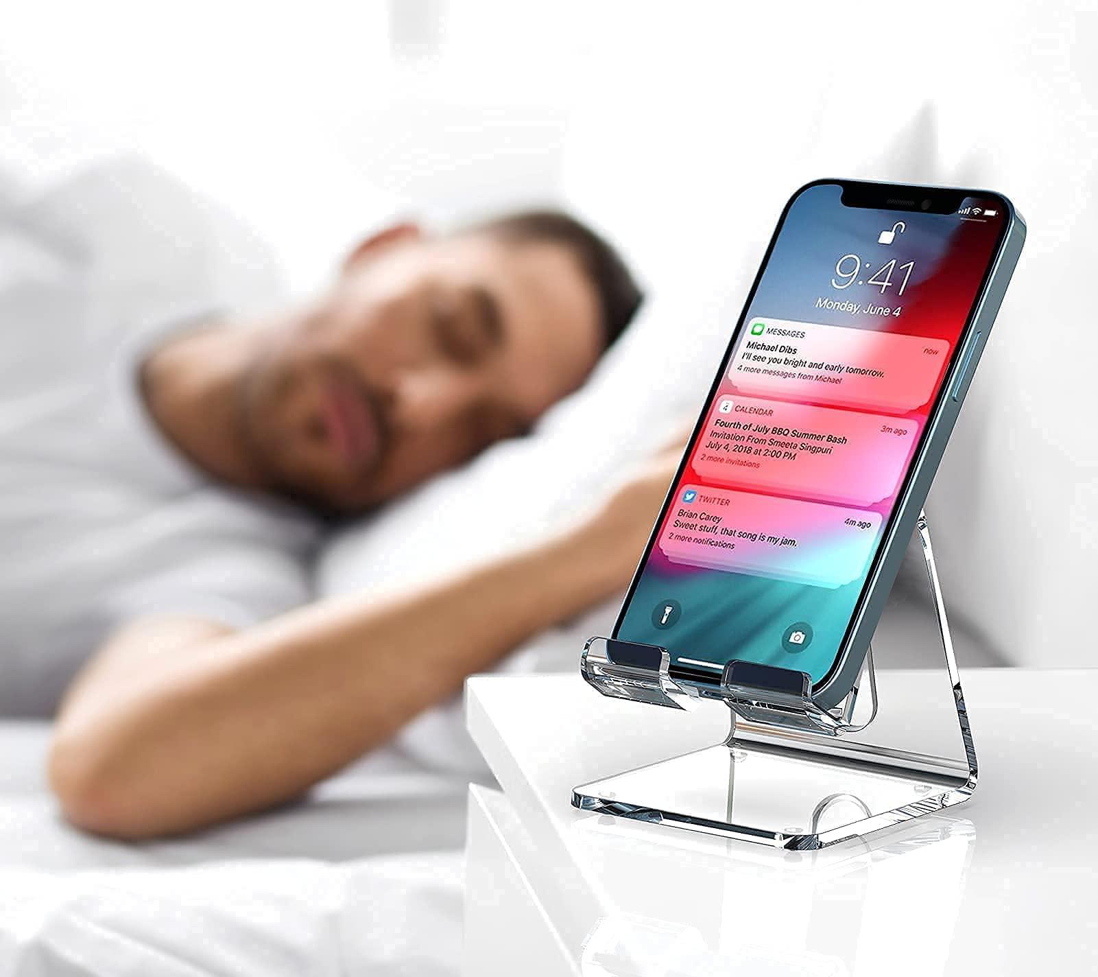 Crpich Acrylic Cell Phone Stand, Portable Clear Phone Stand for Desk, Compatible with Phone16 15 14 13 Pro Max Mini 12 11 Plus SE, Switch, Android Smartphone, Pad, Tablet, Desk Accessories - Image 6