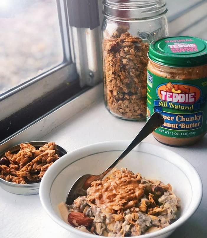Teddie All Natural Smooth Unsalted Peanut Butter, Gluten Free & Vegan, Plastic Jar (26 Ounce (Pack of 1)) - Image 3