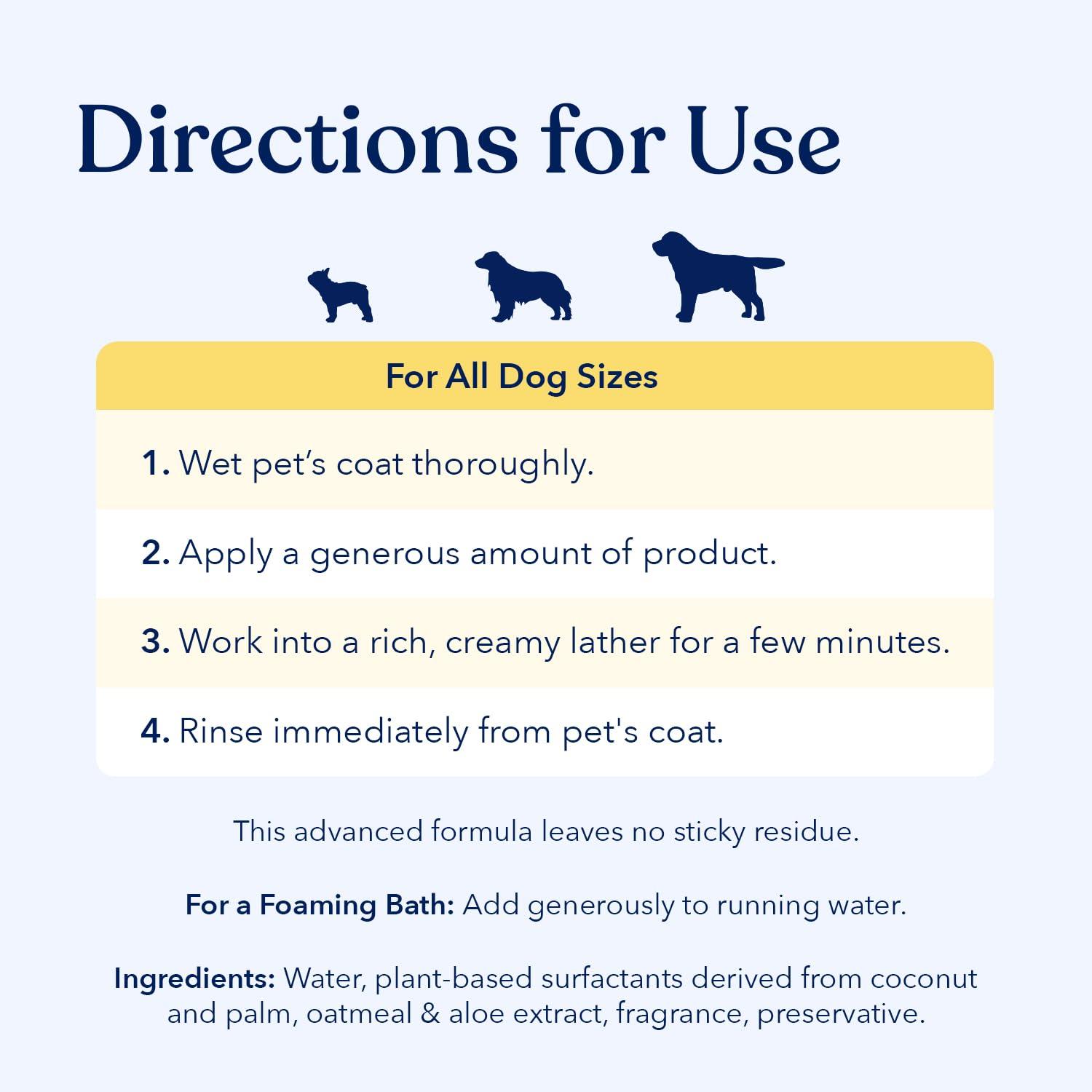 Honest Paws Dog Shampoo and Conditioner - Premium Dog Wash for Allergies and Dry, Itchy, Moisturizing for Sensitive Skin - Sulfate Free, Plant Based, All Natural - Oatmeal & Lavender - 16 Fl Oz - Image 5