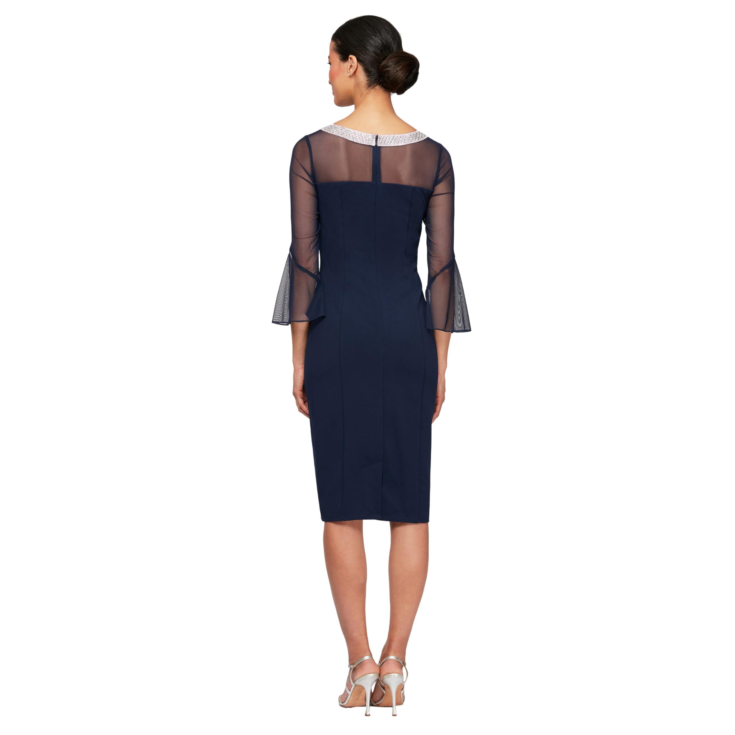 Alex Evenings Women's Short Shift Dress with Embellished Illusion Detail - Image 2