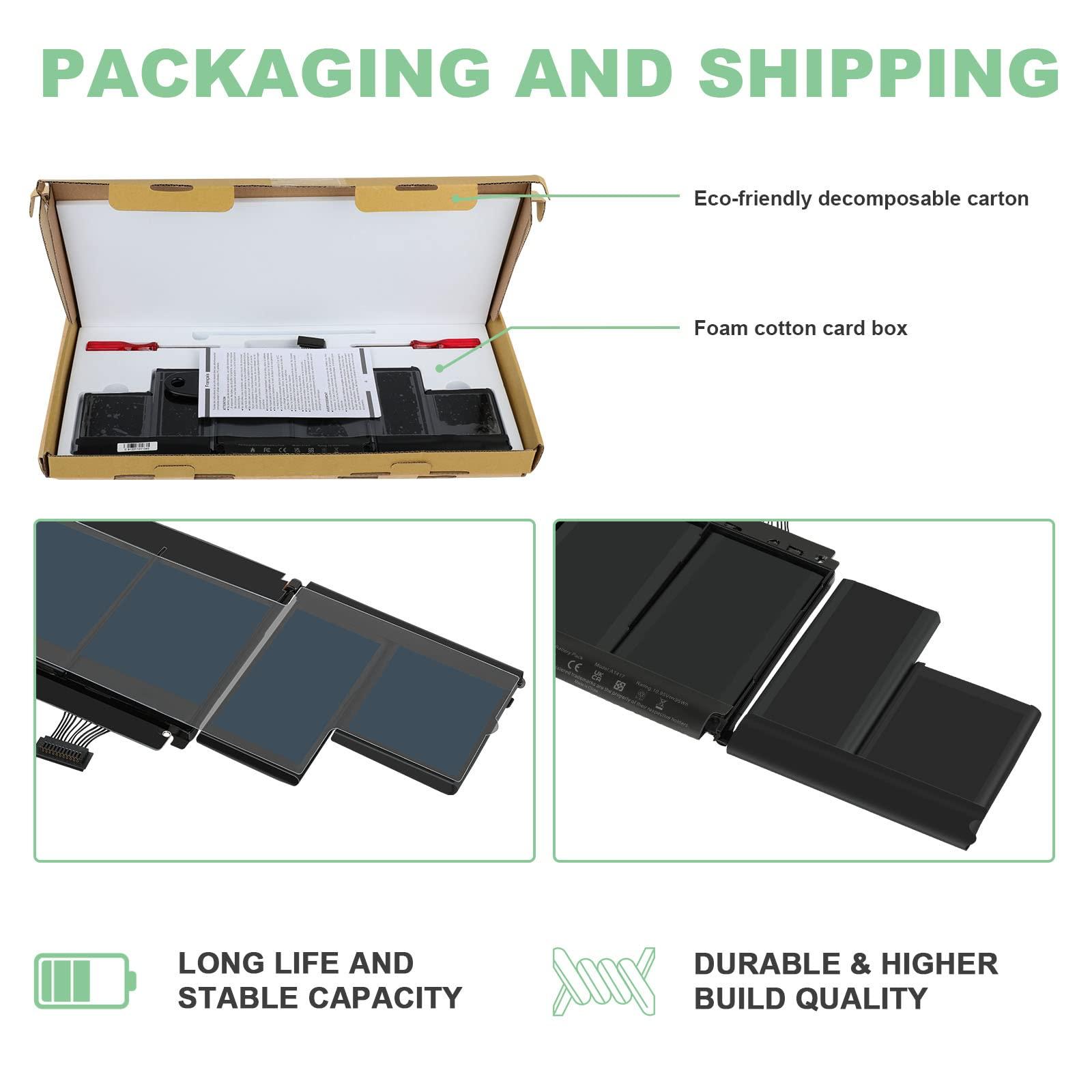 A1417 Laptop Battery Replacement for MacBook Pro 15 inch Retina A1398 [ Mid 2012 Early 2013], fits MD831LL/A MC975LL/A MC976LL/A ME665LL/A ME664LL/A - Image 8