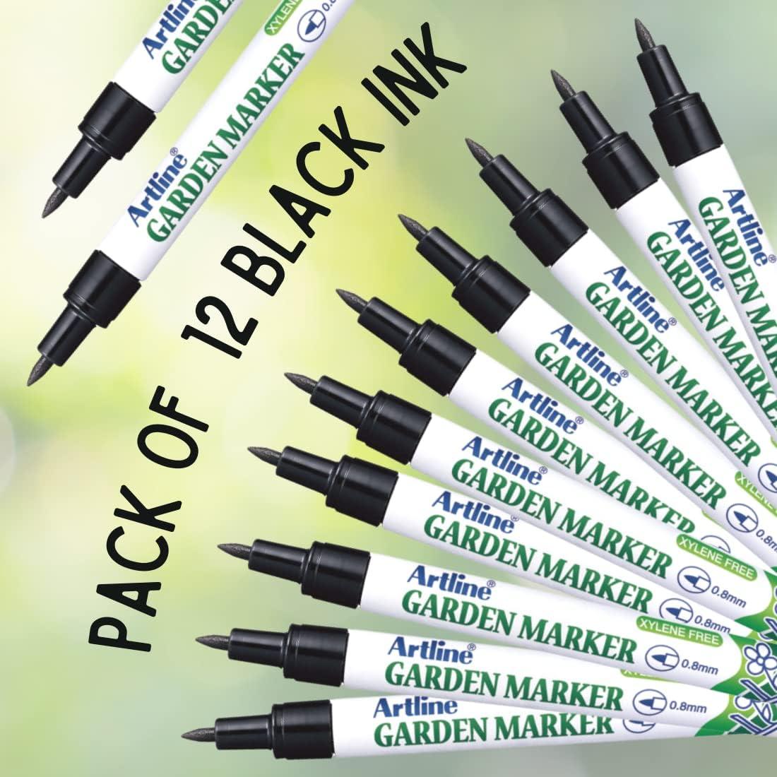 Artline EK-780 Garden Markers, 0.8 mm Writing Width, UV Resistant, Waterproof Permanent Markers Ideal for Plant Labels, Quick-Dry Garden Marker for Plants Outdoor & Indoor Use - Black, 12 Pack - Image 4