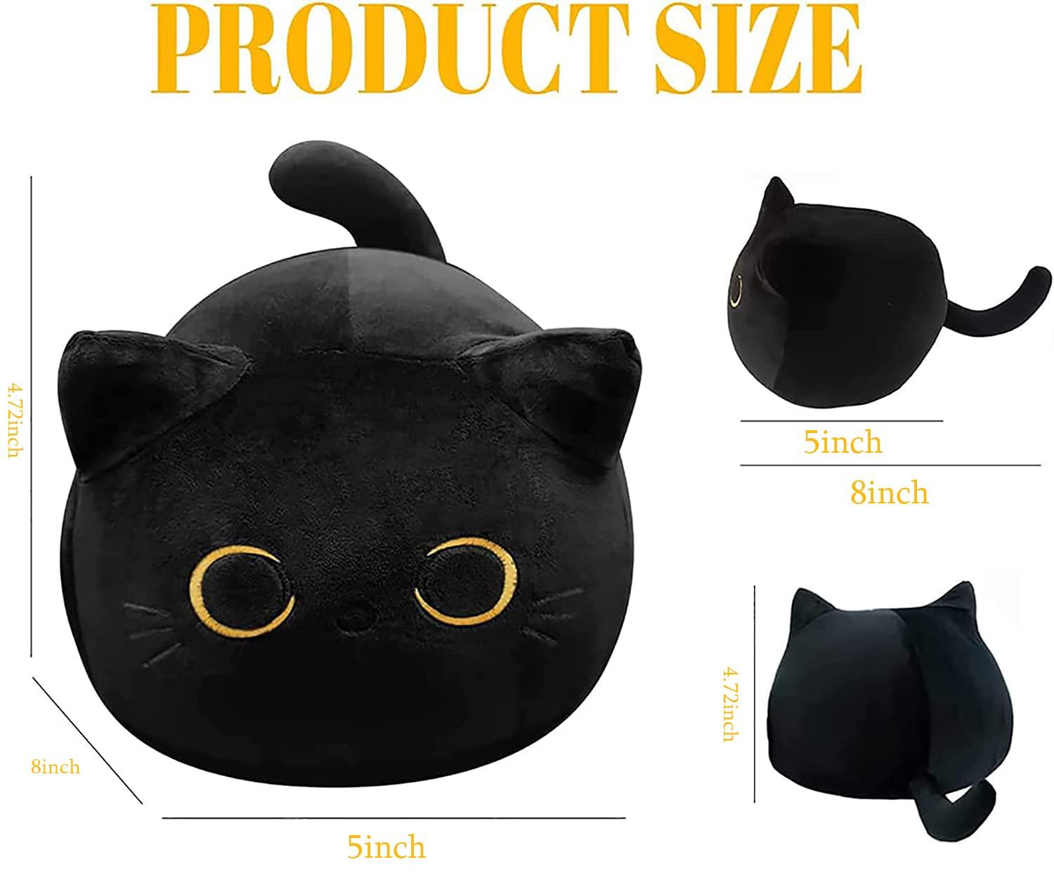CHNBF Soft Black Cat Plush Toy Pillow - Stuffed Animal for Kids, Boys & Girls Gifts - Image 3