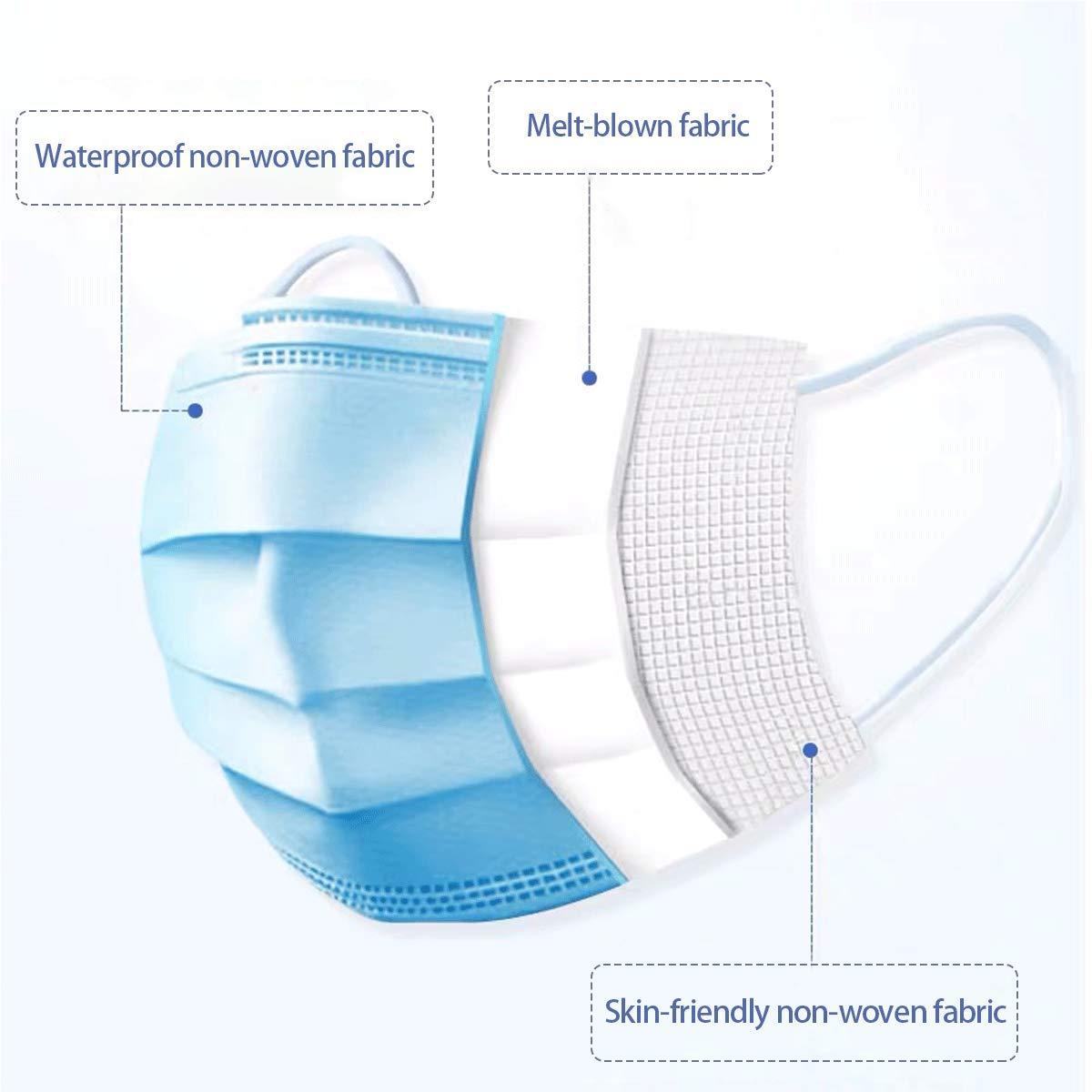 100 Pack Medical Disposable Face Masks for Protection, 3 Layers Safety Face Masks For Adults Daily Use - Image 5