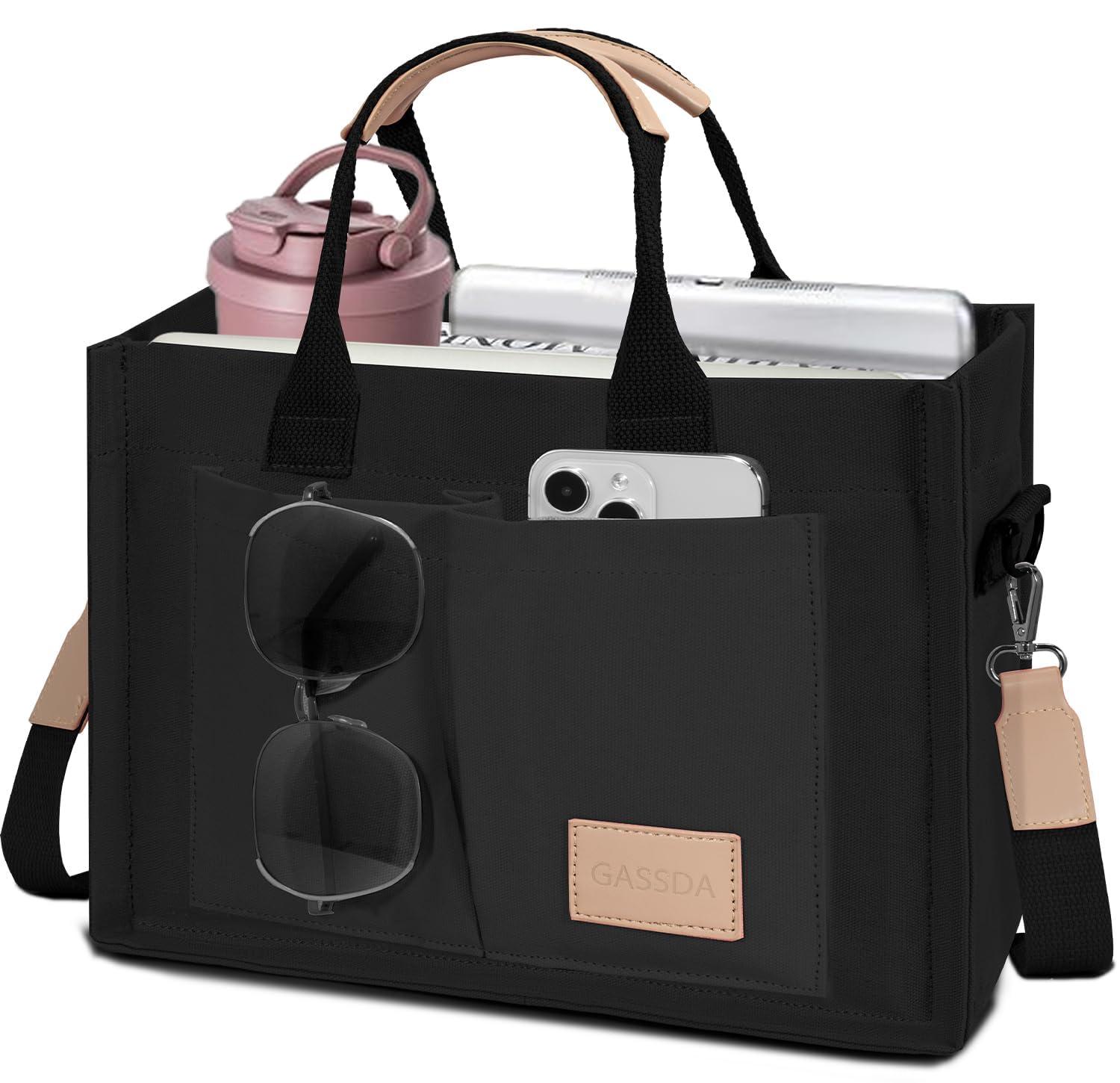 Tote Bags for Women Canvas Tote Purse Crossbody Bags with Pockets Top Handle Shoulder Handbags Satchel Bags for Women - Image 1