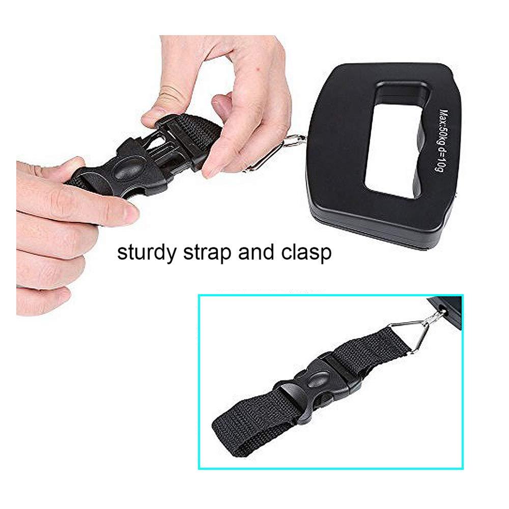 YAGSUW Handheld Digital Luggage Scale with Grip for Travel Portable Electronic Weighing Suitcase and Bag 110Lb/50kg Black - Image 4