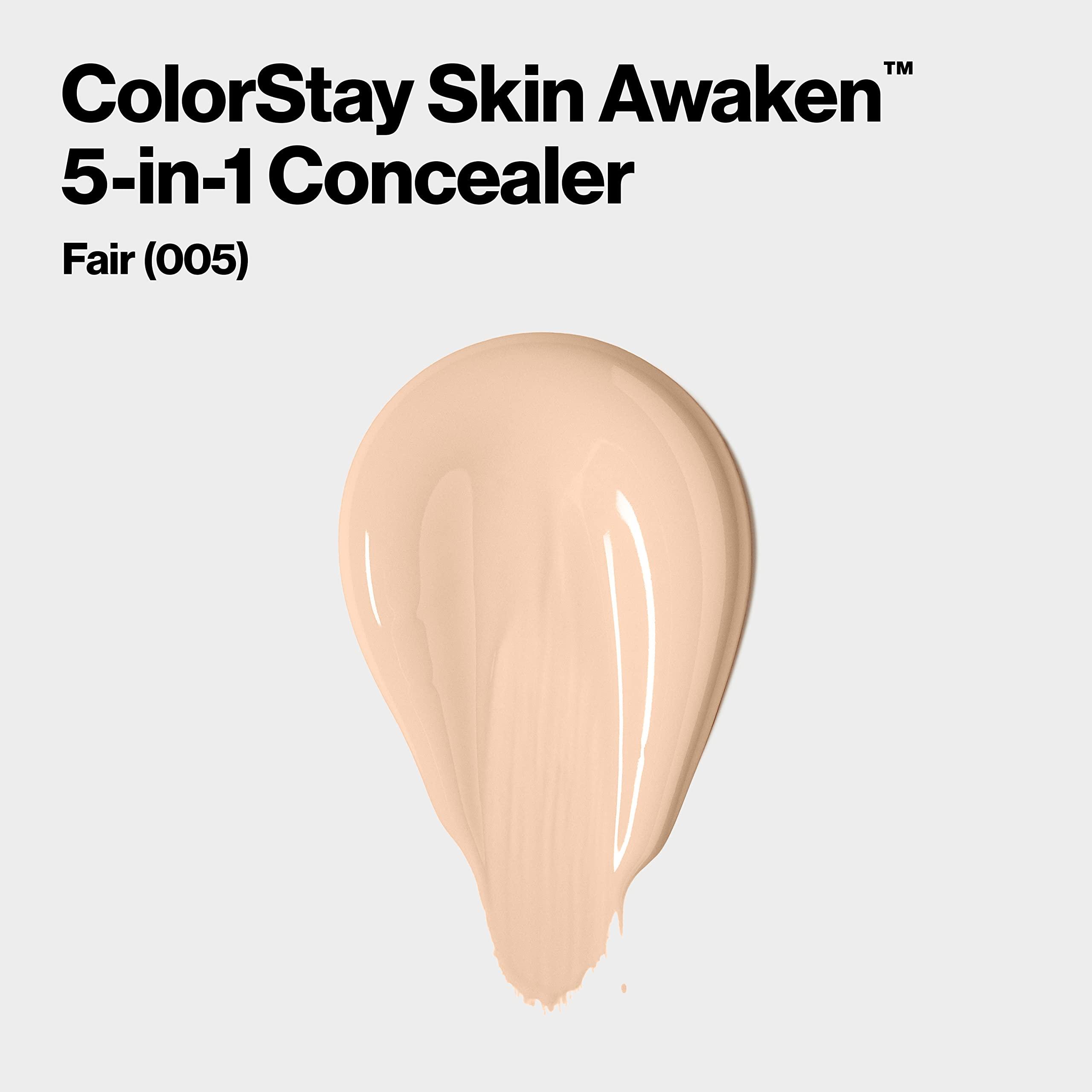 Revlon ColorStay Skin Awaken 5-in-1 Concealer, Lightweight, Creamy Longlasting Face Makeup with Caffeine & Vitamin C, For Imperfections, Dark Circles & Redness, 005 Fair, 0.27 Fl Oz - Image 2