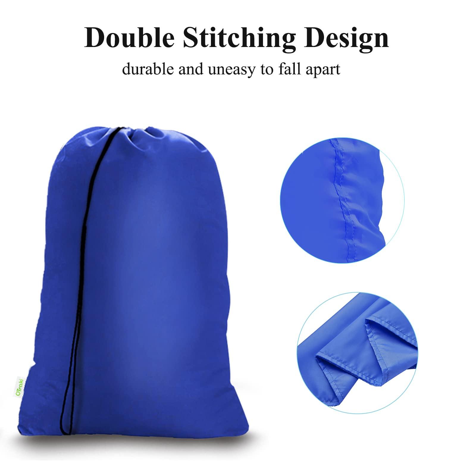 OTraki 28 x 45 inch Extra Large Laundry Bag 2 Pack Drawstring Laundry Hamper Bag Heavy Duty Dirty Clothes Bag Washable Organizer Storage for Camp Home Dorm Hotel Laundromat Blue - Image 6