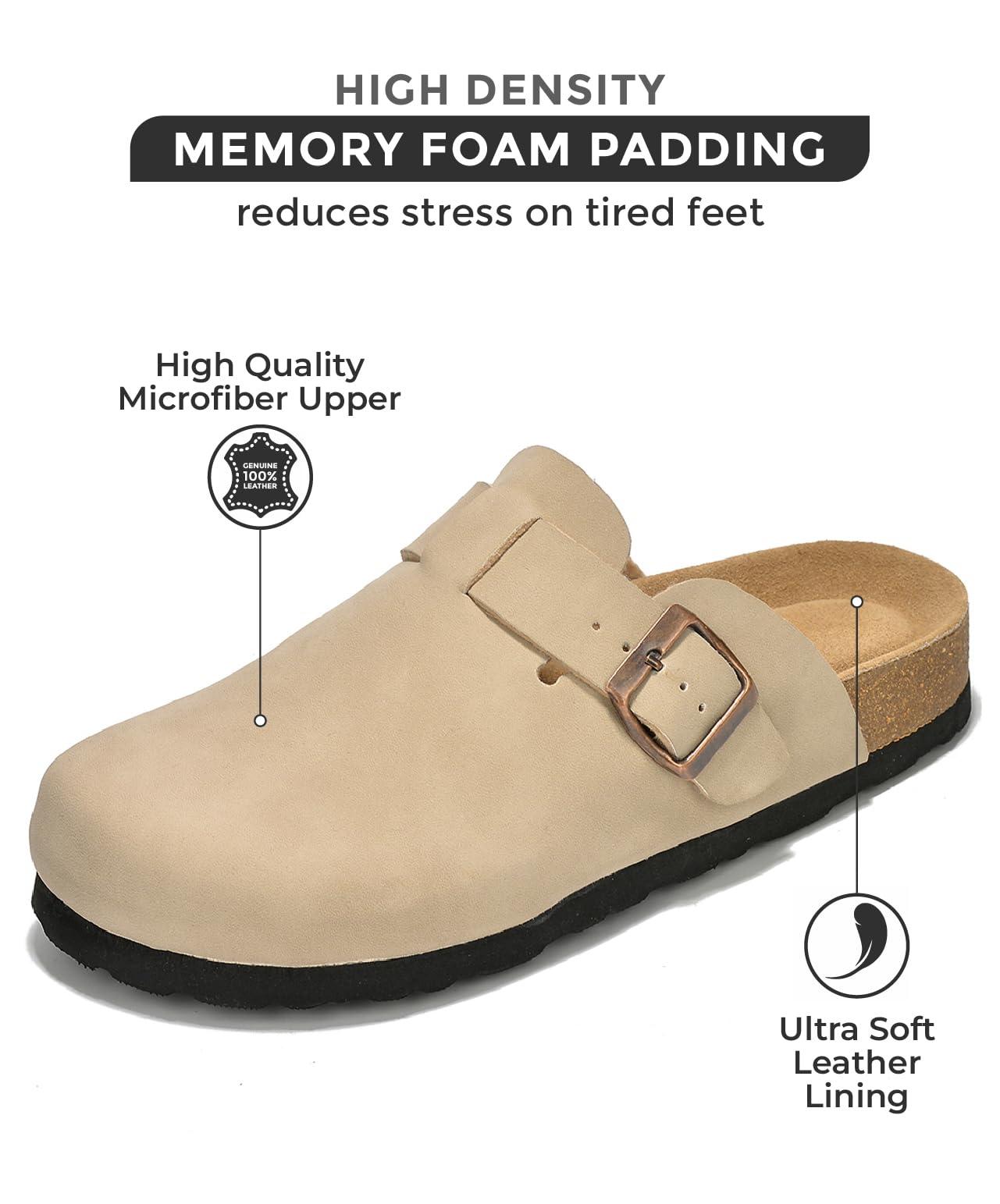 Project Cloud Genuine Leather Footbed Clogs for Women - Memory Foam Arch Support Slippers for Women - Trendy Slip-ons Women's Mules & Clogs Sandals (Benton) - Image 2