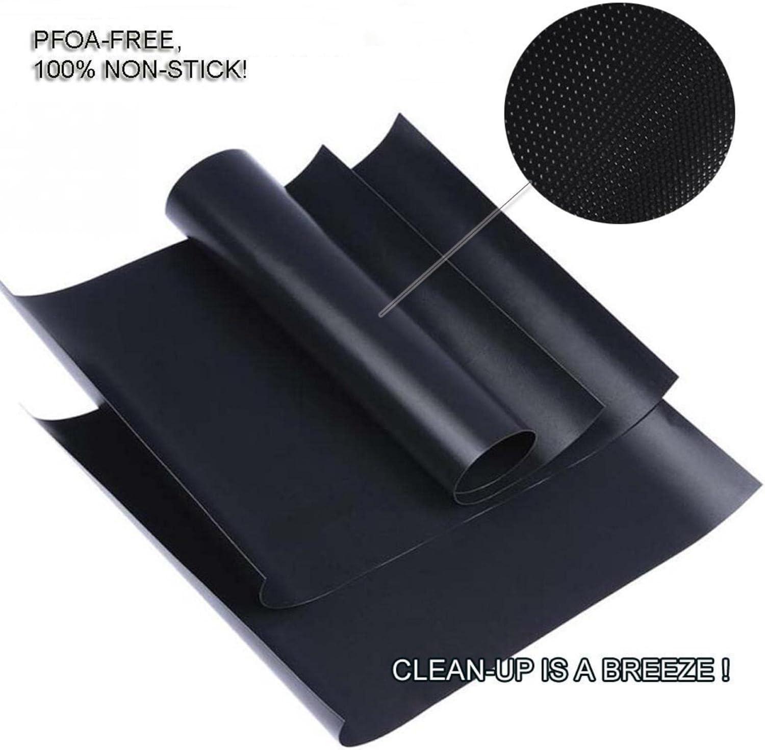 RENOOK Grill Mat Set of 6-100% Non-Stick Reusable Mats for Gas, Charcoal or Electric Grills - Easy to Clean - 15.75 x 13-Inch, Black - Image 4