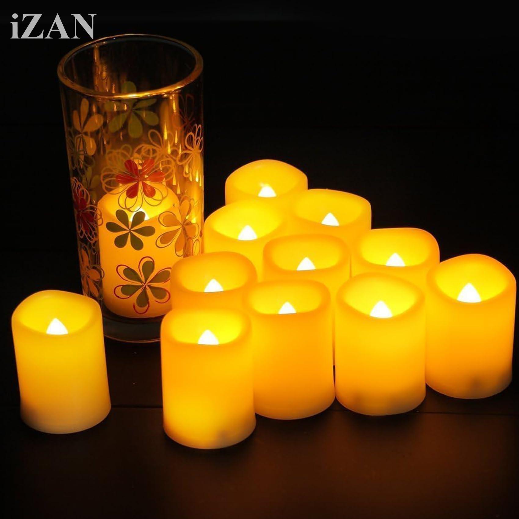 36 Pack Flameless Battery Operated LED Votive Candles Flickering Electric Fake Tea Lights Candle Bulk Set for Christmas Home Party Decorations Wedding Supplies 1.5x2 inch Batteries Included - Image 3