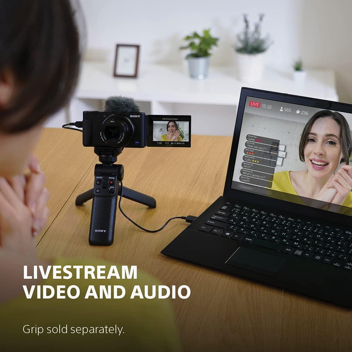 Sony ZV-1 Digital Camera for Content Creators, Vlogging and YouTube with Flip Screen, Built-in Microphone, 4K HDR Video, Touchscreen Display, Live Video Streaming, Webcam - Image 2