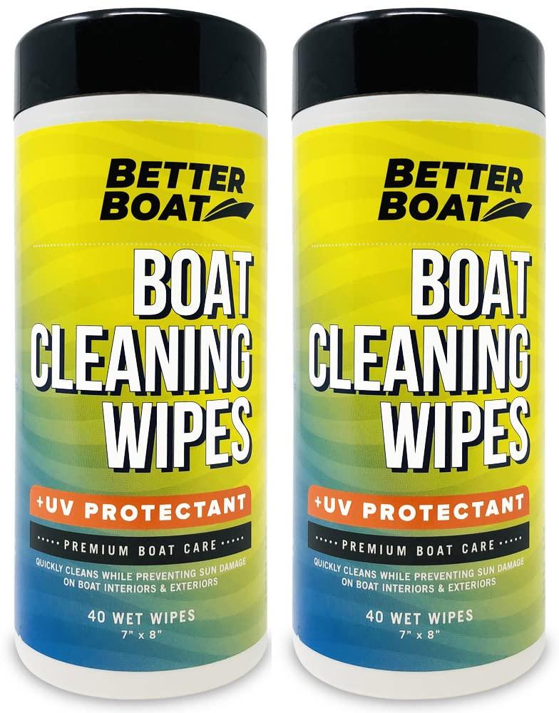 Boat Cleaner Wipes with UV Protection, Marine Vinyl Cleaner and Protectant, for Boat Seats, Car Leather, Dashboard, Console, Interior, and Exterior Cleaning Supplies