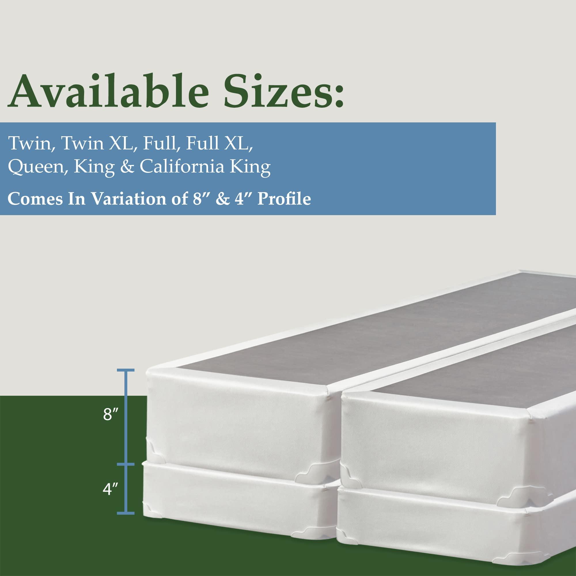 Spring Solution 4-Inch Wood Split Low Profile Traditional Box Spring/Foundation for Mattress Set, King, 1, White - Image 5