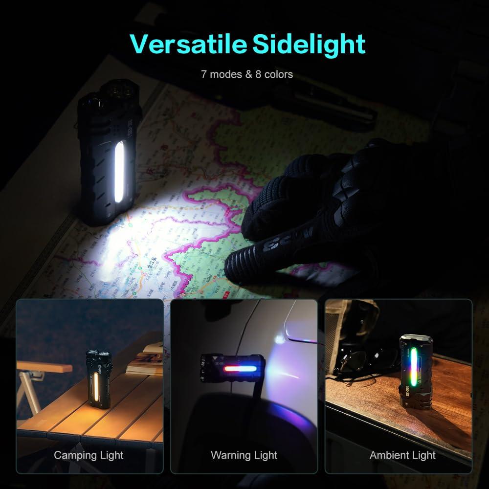 LOOP GEAR SK05 Flat LED Flashlight with 6000mAh Power Bank, Rechargeable EDC Light Combines Floodlight, Spotlight and Sidelight, 2850 High Lumens, Magnetic Tail, IP68 Perfect for Camping, Outdoor - Image 5