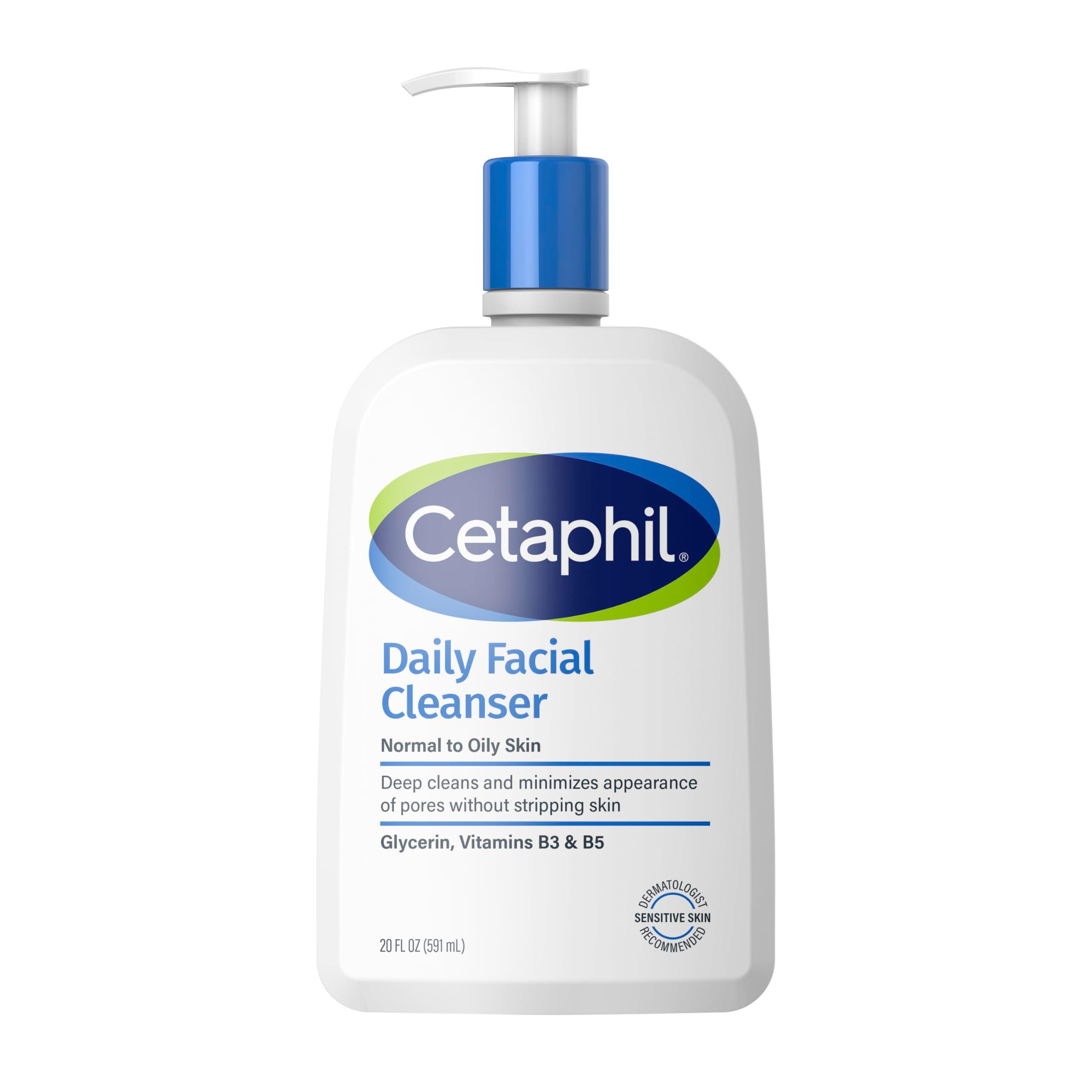 Cetaphil Face Wash, Daily Facial Cleanser for Sensitive, Combination to Oily Skin, 20 oz, Gentle Foaming, Soap Free, Hypoallergenic - Image 1