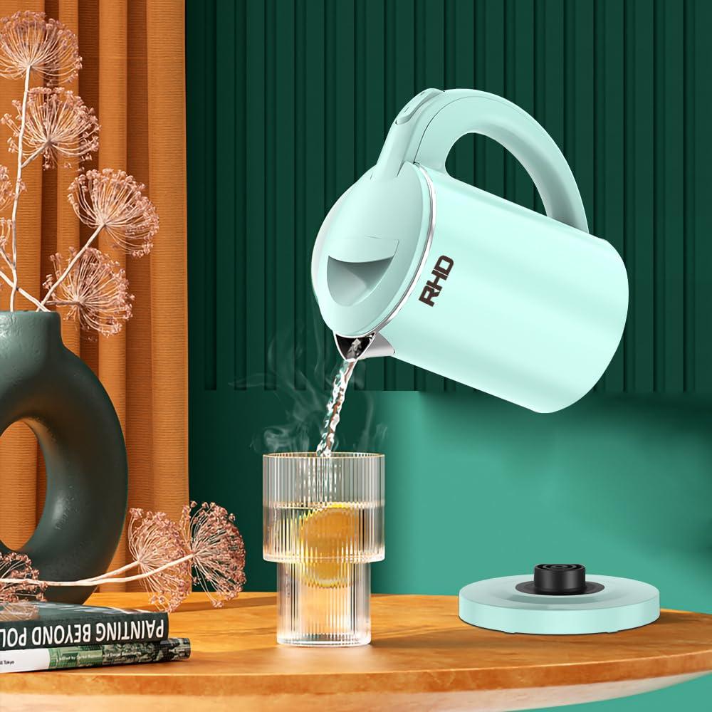 0.5L Small Portable Electric Kettles for Boiling Water, Stainless Steel Travel Kettle, Fast Boil Teapot, Boil-Dry Protection & Auto Shut-Off, Perfect For Traveling Cooking, Coffee, Tea, Eggs(Green) - Image 4