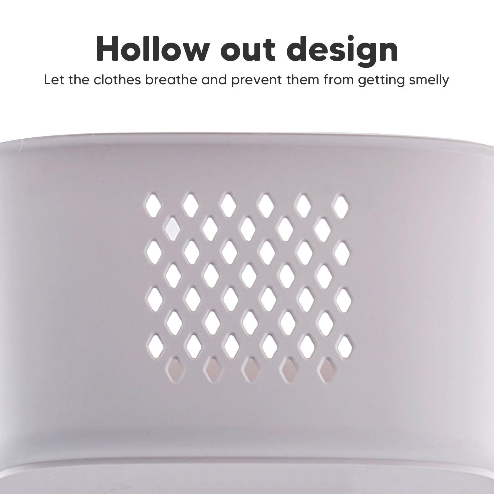 BAOKALER Rolling Laundry Hamper Cart with Wheels, 3 Tier White Laundry Baskets, Clothes Hamper with Portable Storage Baskets for Kitchens, Bathrooms, Bedrooms, Classrooms, Laundry Rooms - Image 9