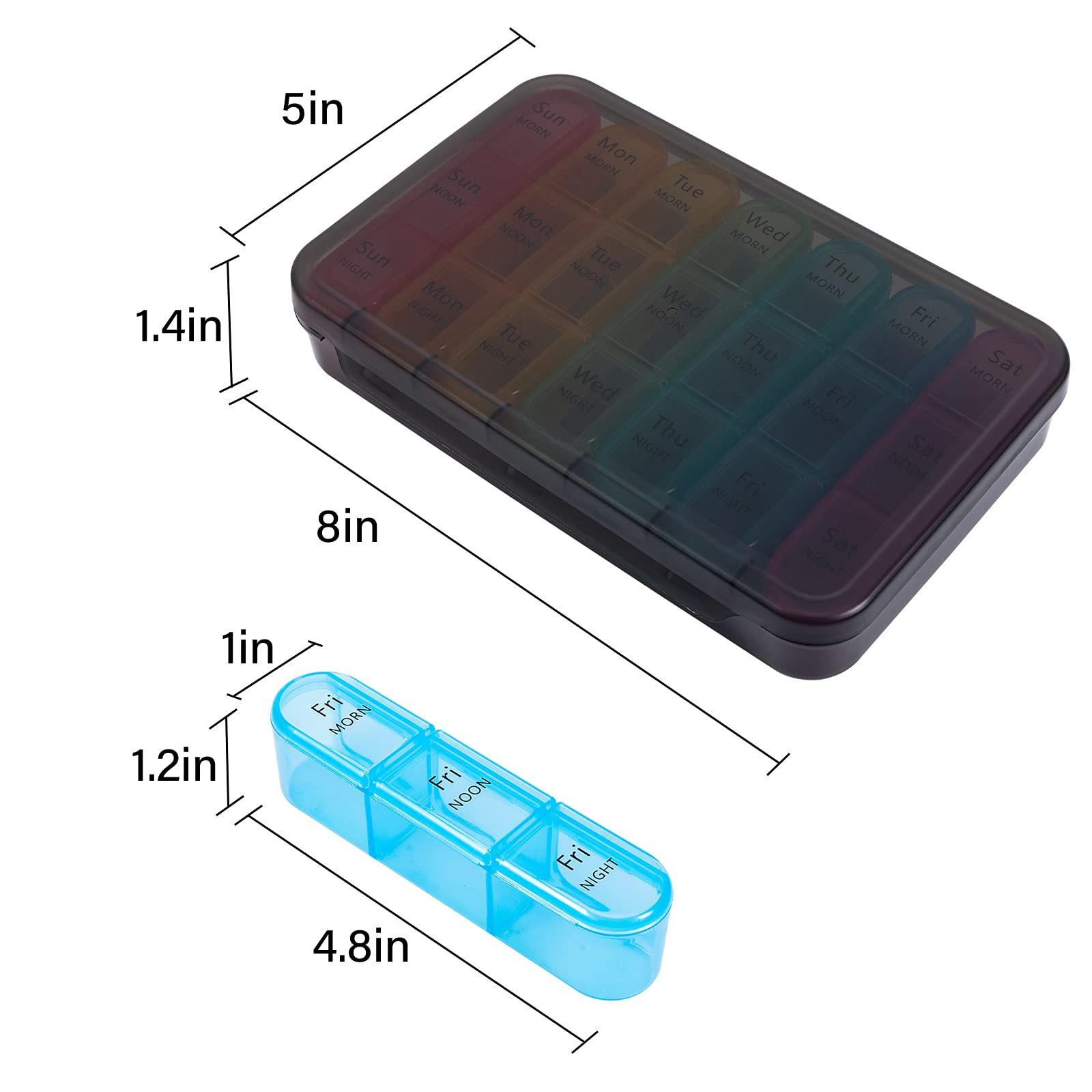 Daviky Pill Organizer 3 Times a Day, Daily Pill Box 7 Day, Weekly Cases Medicine Organizers to Hold Vitamins and Medication - Image 8