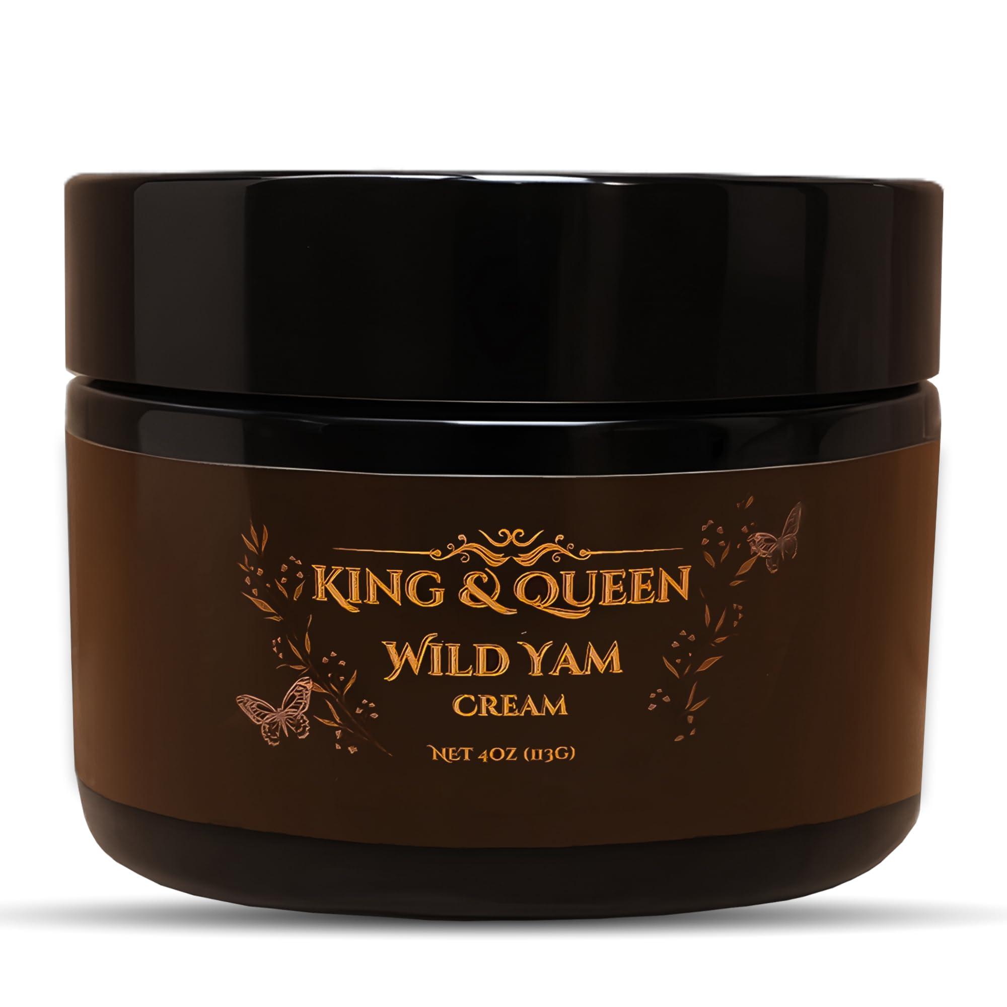 Wild Yam Cream – Women’s Daily Botanical Topical with Red Clover, Chaste Tree, and Schisandra – Clean Plant-Based Skin Moisturizer – 4oz – King & Queen Wellness STANDARD STRENGTH