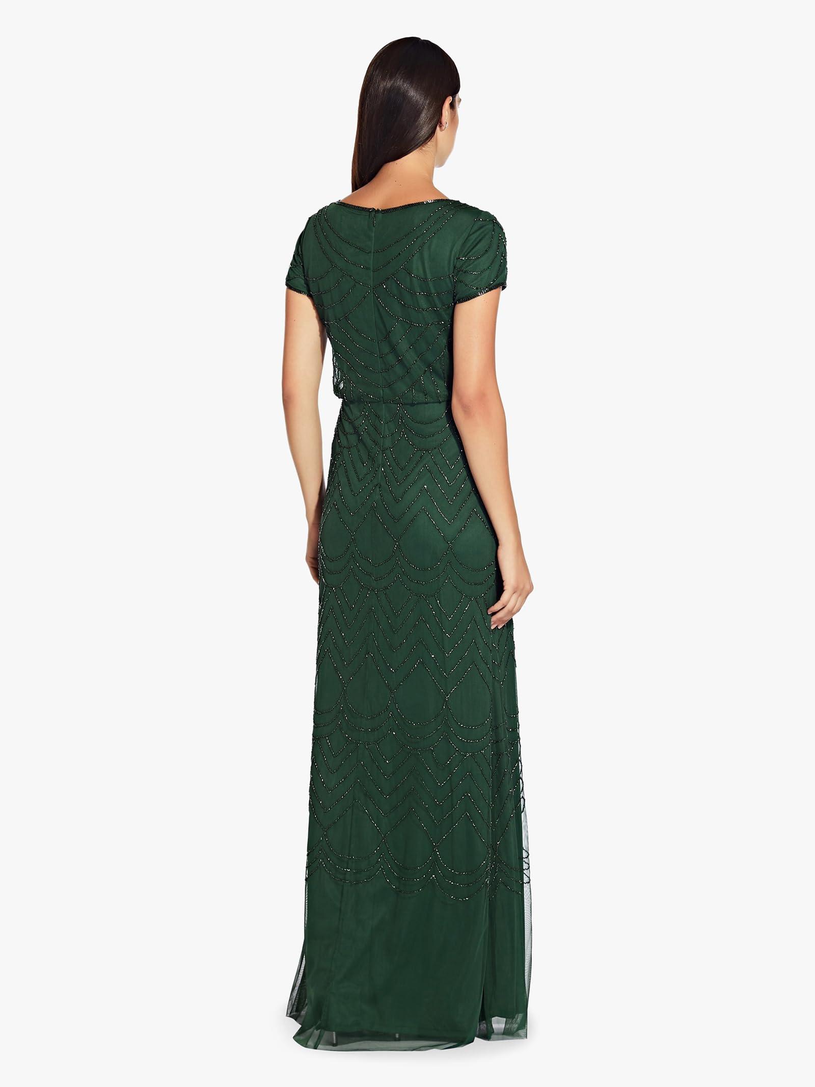 Adrianna Papell Women's Short Sleeve Blouson Beaded Gown - Image 5