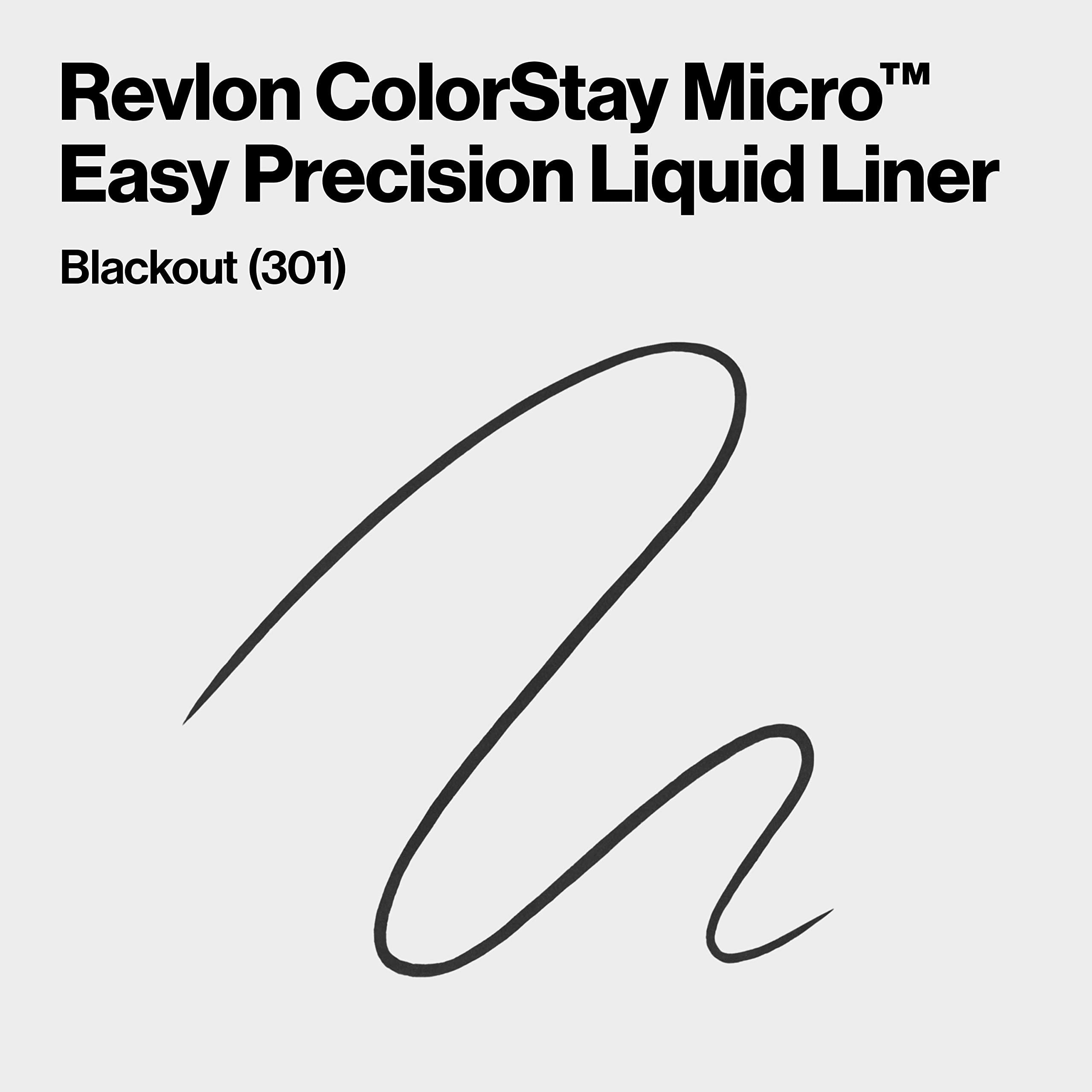 REVLON ColorStay Micro Easy Precision Liquid Eyeliner, Waterproof, Smudgeproof, Longwearing with Felt Tip Applicator, 301 Blackout, 0.057 fl oz - Image 2
