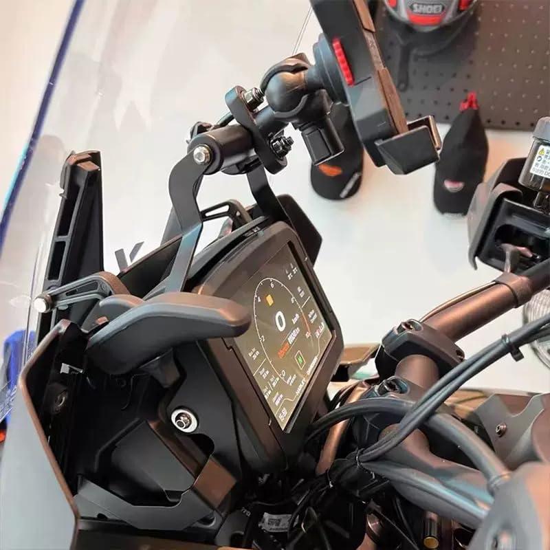 KomoreLee Smartphone/GPS Bar Mount Navigation Bracket Compatible with Pan America 1250 Special 1250S 2021-2024 12mm 22mm Expansion Crossbar Mobile Phone Stand Holder PA1250 PA1250S Accessories