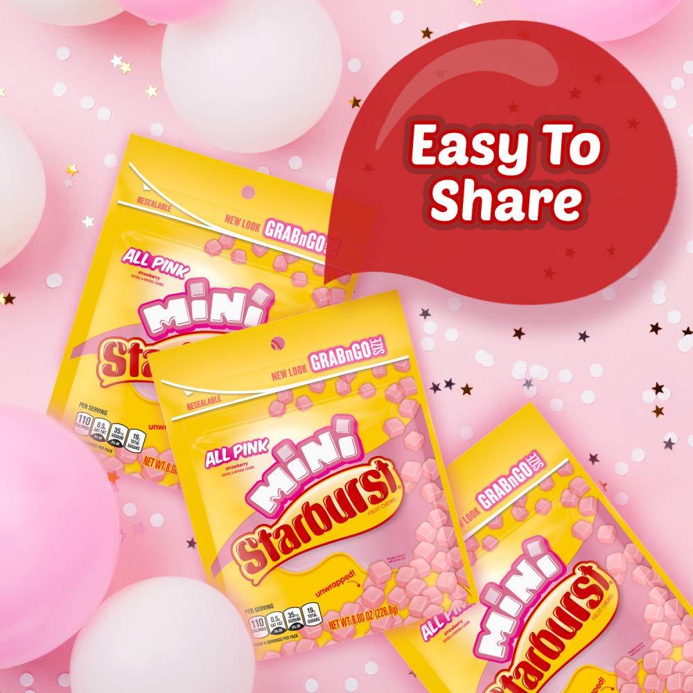 STARBURST Minis All Pink Fruit Chews Candy, 8 Oz Grab N Go Resealable Bag (Pack Of 8) - Image 5