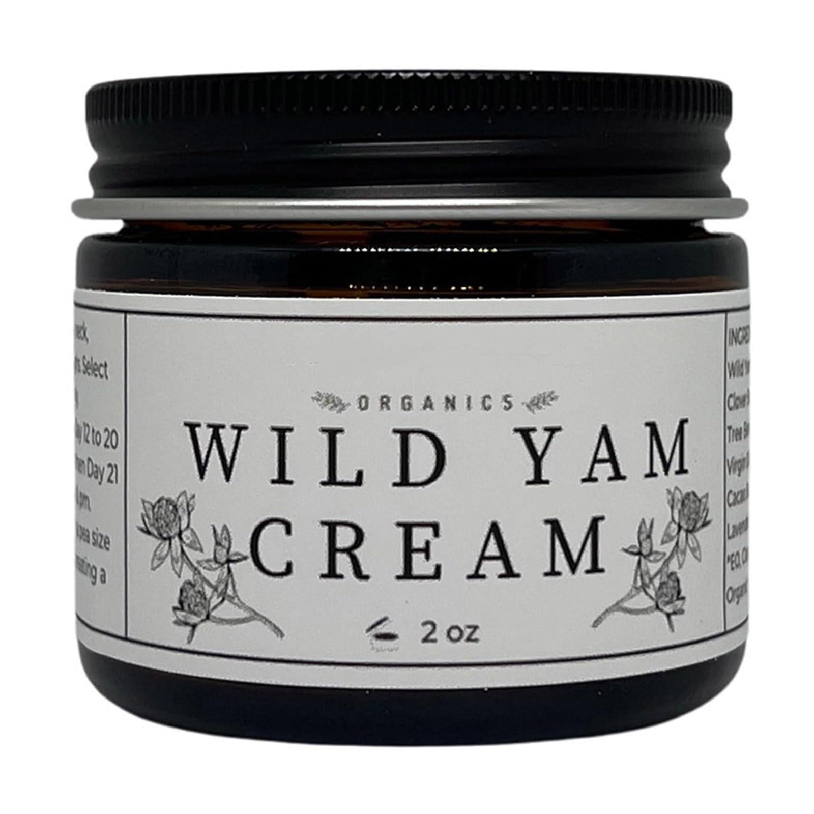 Grospe Organic Enriched Wild Yam Cream for Hormone Balance, Women's Organic Wild Yam Root Cream, Moisturization for All Skin Types, 2 Oz