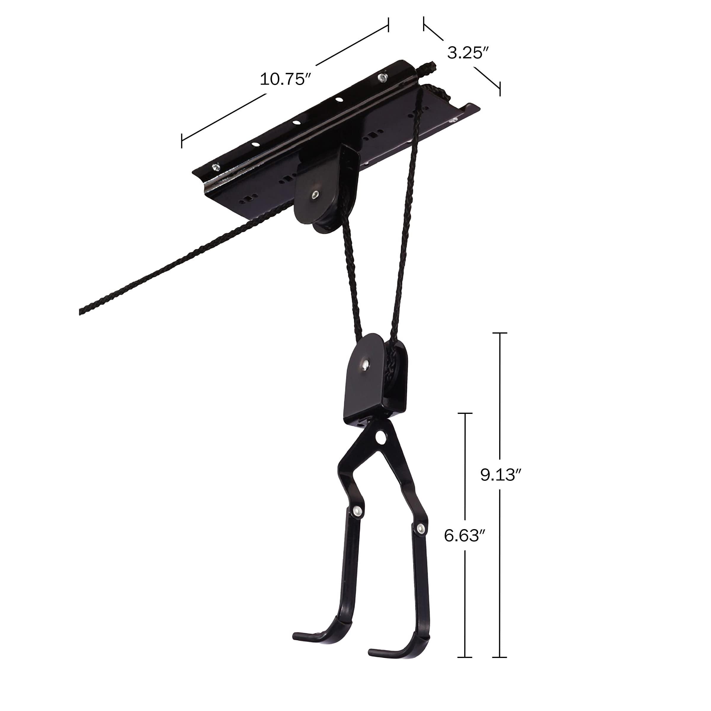 Bike Hoists - Overhead Pulley System with 100 lb Capacity for Bicycles or Ladders - Secure Garage Ceiling Storage by Rad Cycle - Image 3