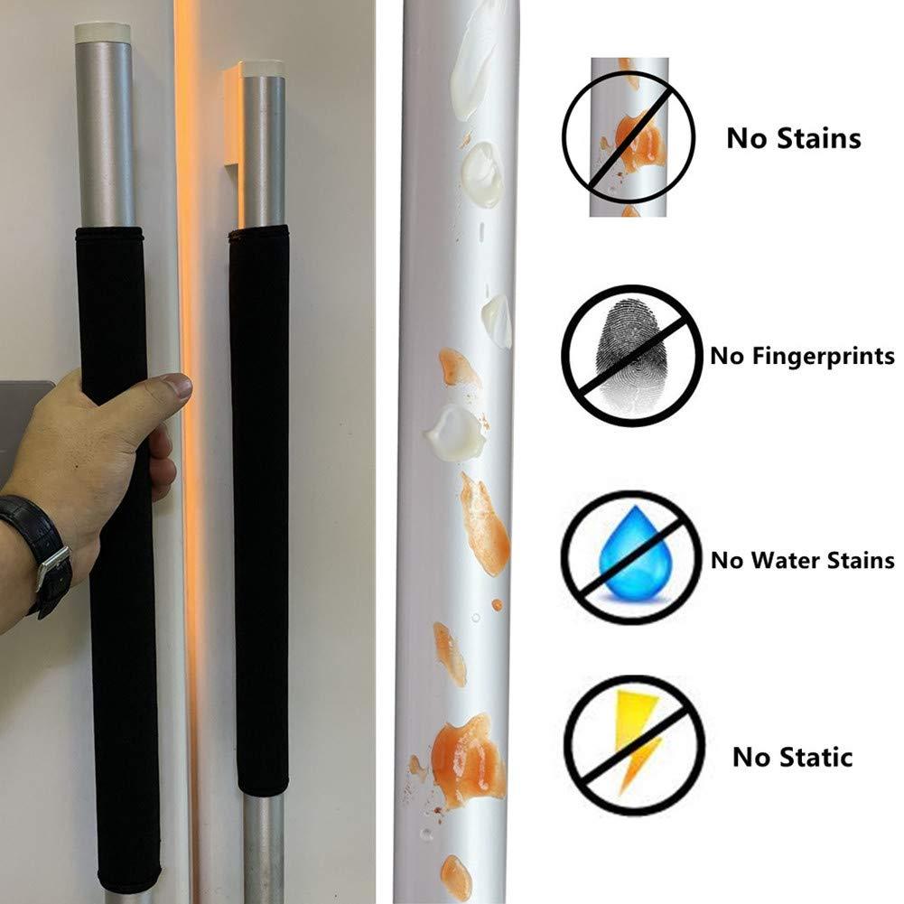 Miaowater 4 PCS Refrigerator Door Handle Covers Kitchen Appliance Decor Handles Anti-Skid Anti-Static Protector Fridge, Dishwasher Oven Keep Off Fingerprints,Food Stains (Black) - Image 3
