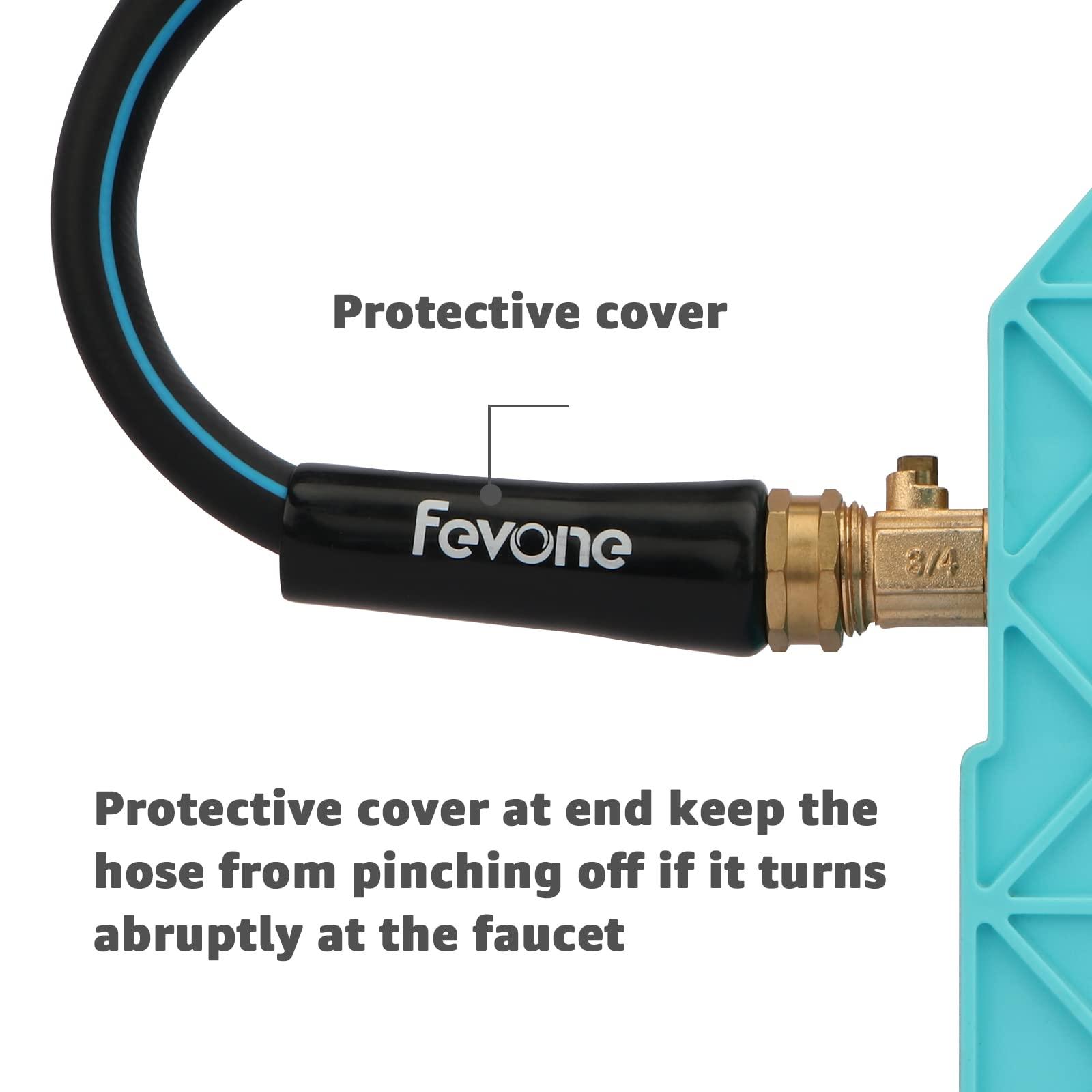 Fevone 100ft Heavy Duty Garden Hose – 5/8" ID, 600 PSI, Hybrid Polymer Water Hose, Kink-Resistant, Flexible, Durable, 3/4" GHT Solid Brass Fittings - Image 6