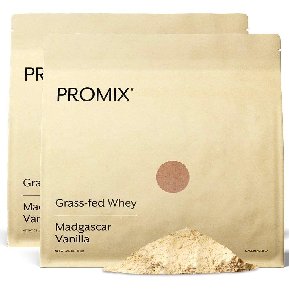 ProMix Nutrition Whey Protein Powder, Vanilla - Grass-Fed & 100% All Natural - ­Post Workout Fitness & Nutrition Shakes, Smoothies, Baking & Cooking Recipes - 5 Pound (Pack of 2)