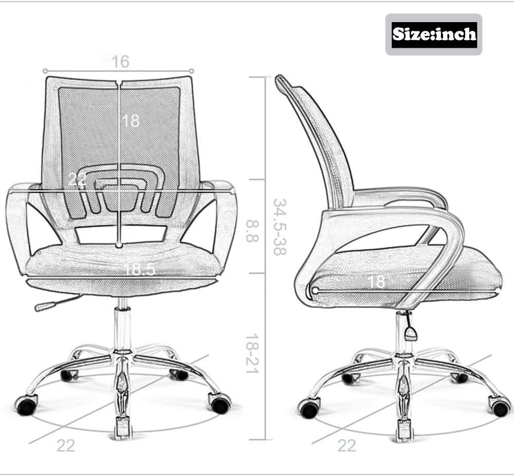 BestOffice Office Chair Ergonomic Cheap Desk Chair Mesh Computer Chair Lumbar Support Modern Executive Adjustable Stool Rolling Swivel Chair for Back Pain (Black) - Image 2