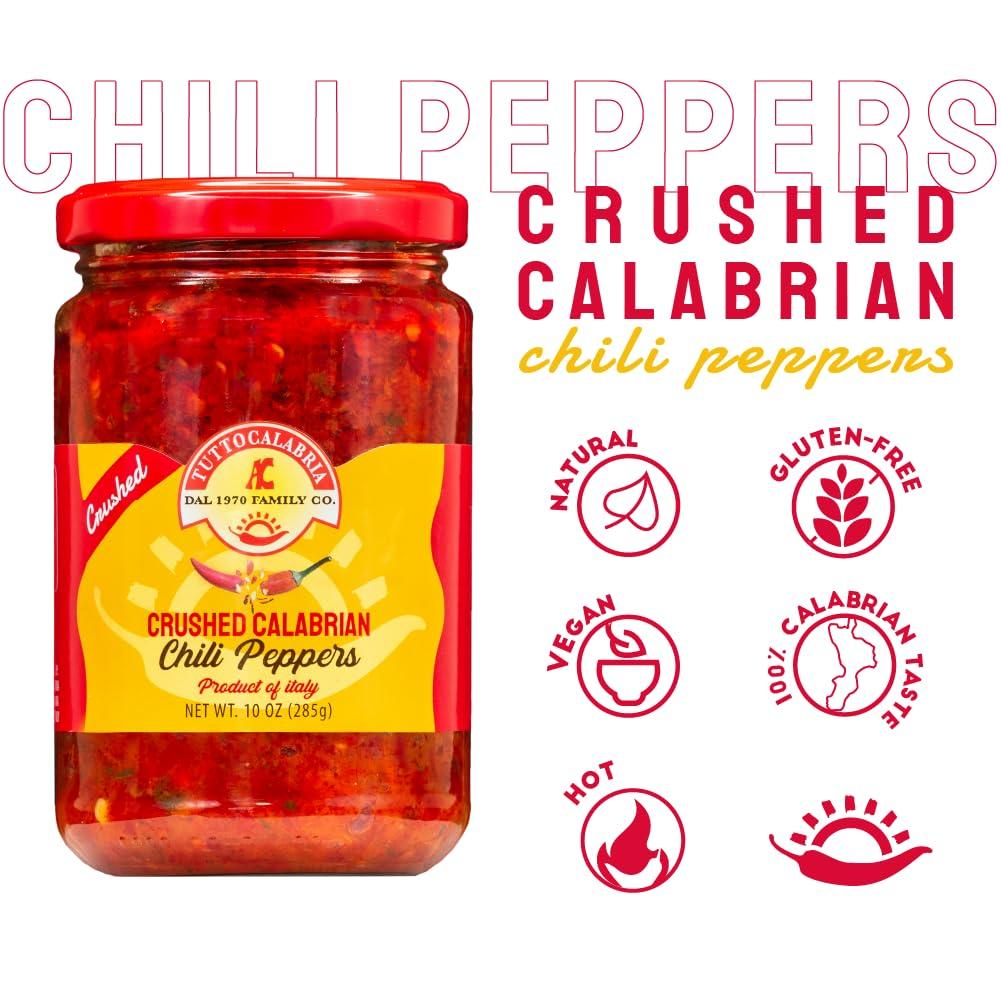 TUTTOCALABRIA Calabrian Chilli Pepper Pieces, 10oz (285g), Spicy Condiment with Calabrian Chilli Peppers, Extra Virgin Olive Oil, Ideal for Pasta, Pizza, Sandwiches and Fish, Made in Italy - Image 9