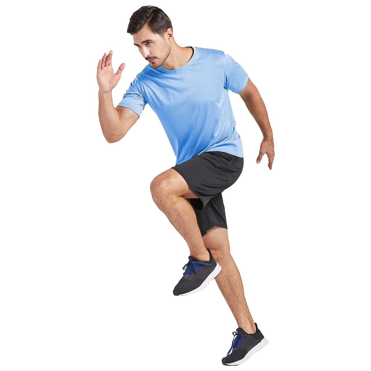 5 Pack Men's Dry Fit T Shirts Athletic Running Gym Workout Short Sleeve Tee Shirts for Men - Image 5