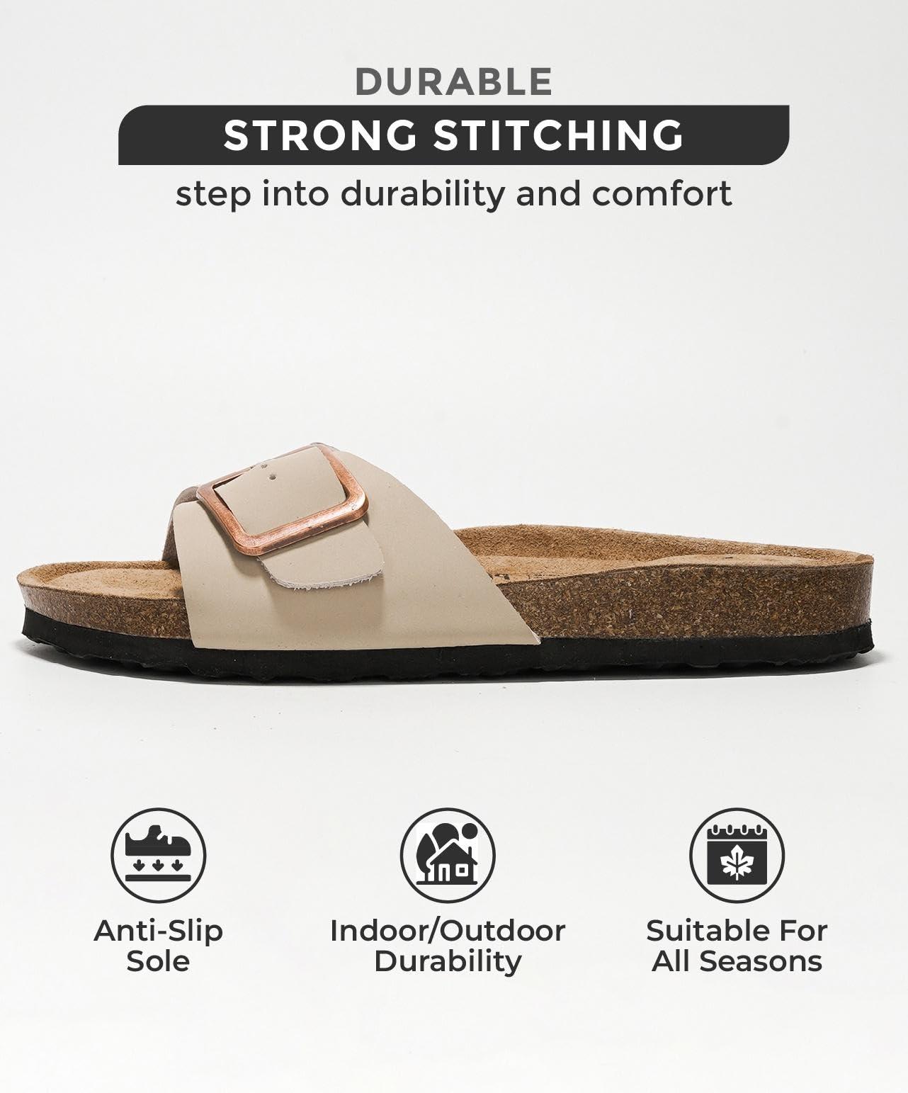 Project Cloud Genuine Leather Sandals Women Dressy Summer Beach Essentials - Flip Flops & Slides with Memory Foam Insole Womens Sandals Comfortable Footwear - Image 2