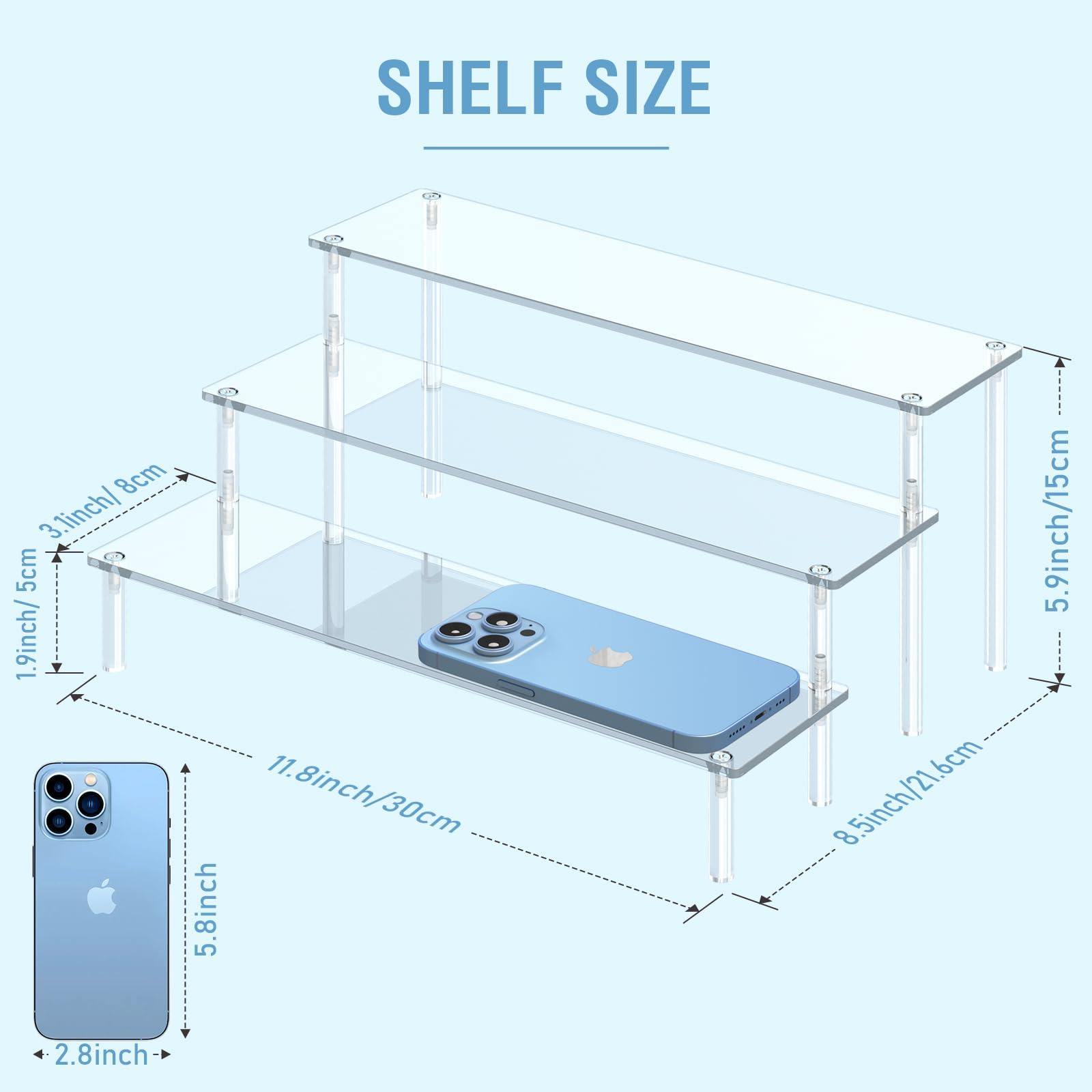 Aredpoook Acrylic Display Risers, 3 Tier Perfume Organizer Stand, Clear Cupcake Stand Holder, Large Shelf Risers for Figures, Dessert Shelves for Party, Riser Stand for Decoration and Organizer - Image 3