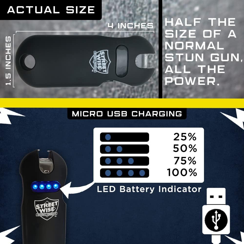 Streetwise Smart 24,000,000 Mini Stun Gun Keychain with Quick-Release, Rechargeable LED Flashlight – Self Defense Stun Gun for Women – Touch-Sensing Safety, Portable Personal Protection - Image 9