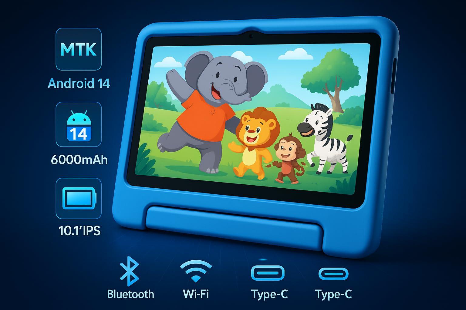 NOBKLEN Upgraded Kids Learning Tablet – Octa-core Processor, 10.1" HD Display, Preloaded Educational Apps, Parental Controls, Kid-Proof Case, and Long Battery Life - Image 6