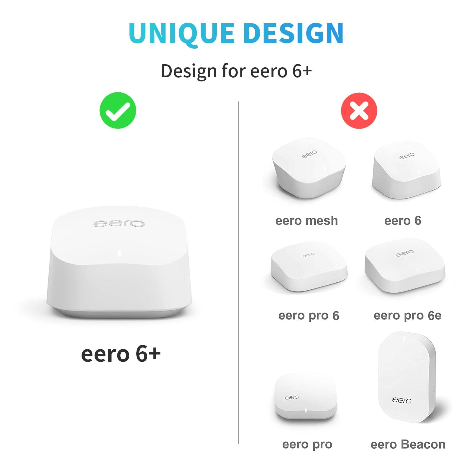 2Pack Wall Mount Holder for eero 6 Plus 6+ and eero 6 Router Mesh Wi-Fi System,Wall Mount Stand Bracket for eero 6 Plus and eero 6 tri-Band Mesh,Wall Bracket for eero 6+ Extender Router Wire Organizer - Image 2