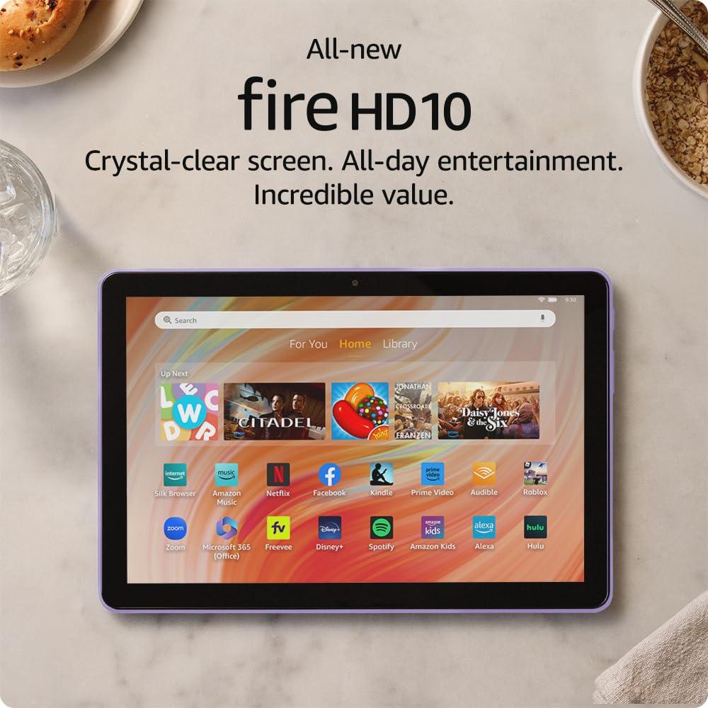 Like-New Amazon Fire HD 10 tablet (newest model) built for relaxation, 10.1" vibrant Full HD screen, octa-core processor, 3 GB RAM, 32 GB, Lilac - Image 7