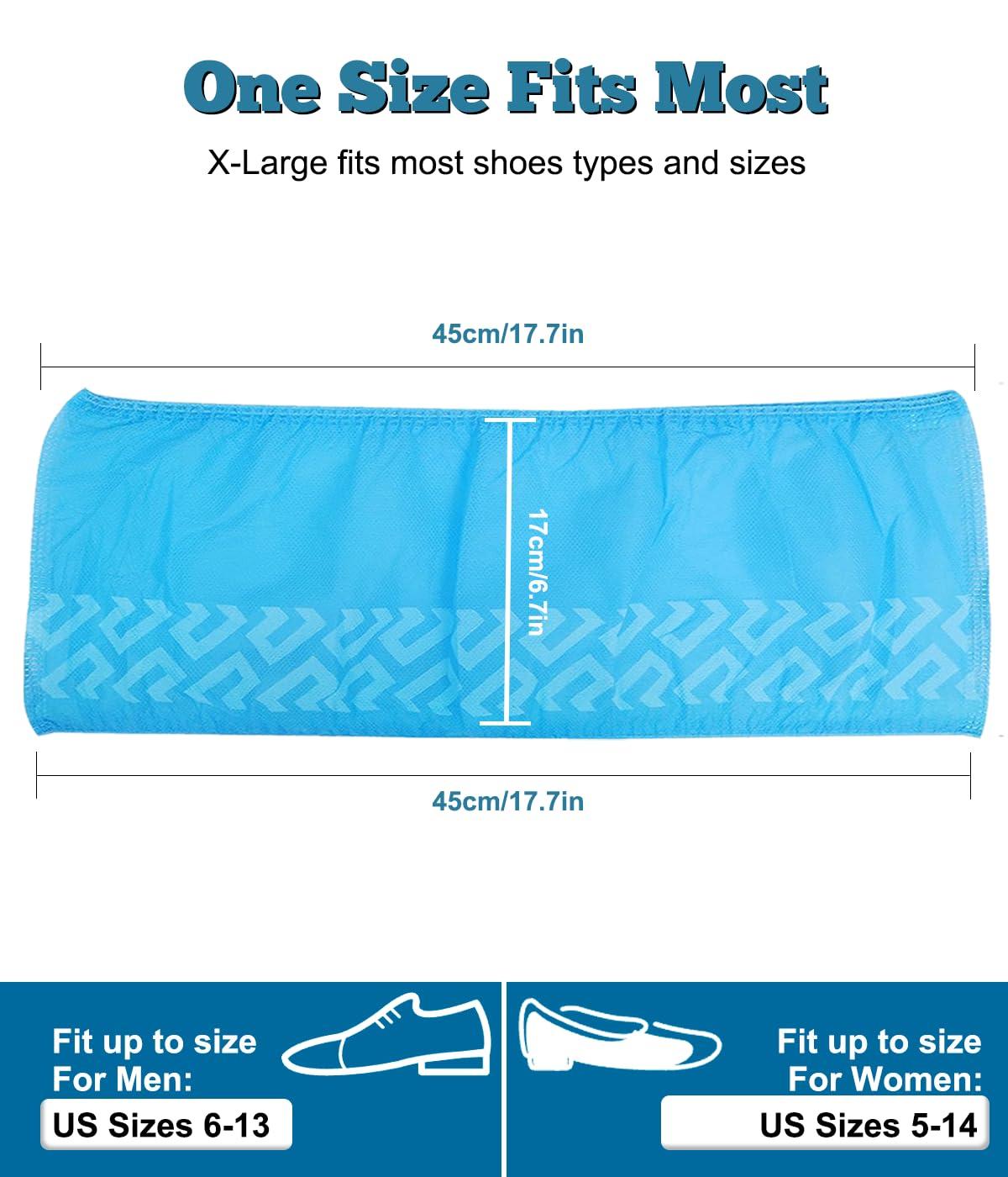 GOTMAR X-Large 200 Pack Breathable Shoe Covers Disposable for Indoors - Reusable Non-Slip Blue Booties, Fits Up to Men’s Size 13, Ideal for Home, Office & Travel, Doubles as Travel Shoe Bags - Image 2
